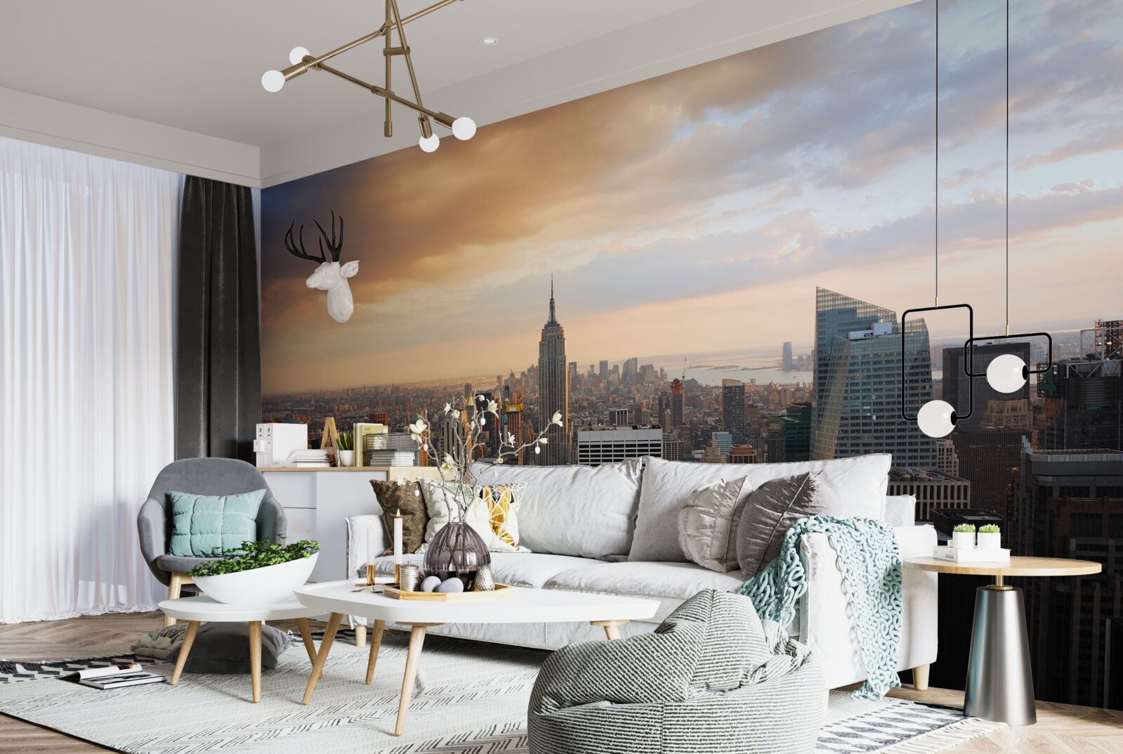 Papier peint vue à vol d'oiseau de new york