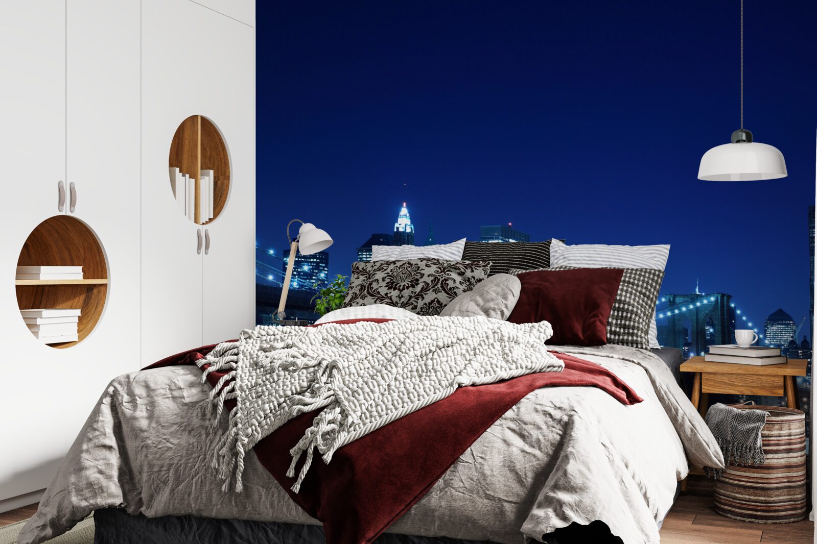 Papier peint pont de brooklyn la nuit