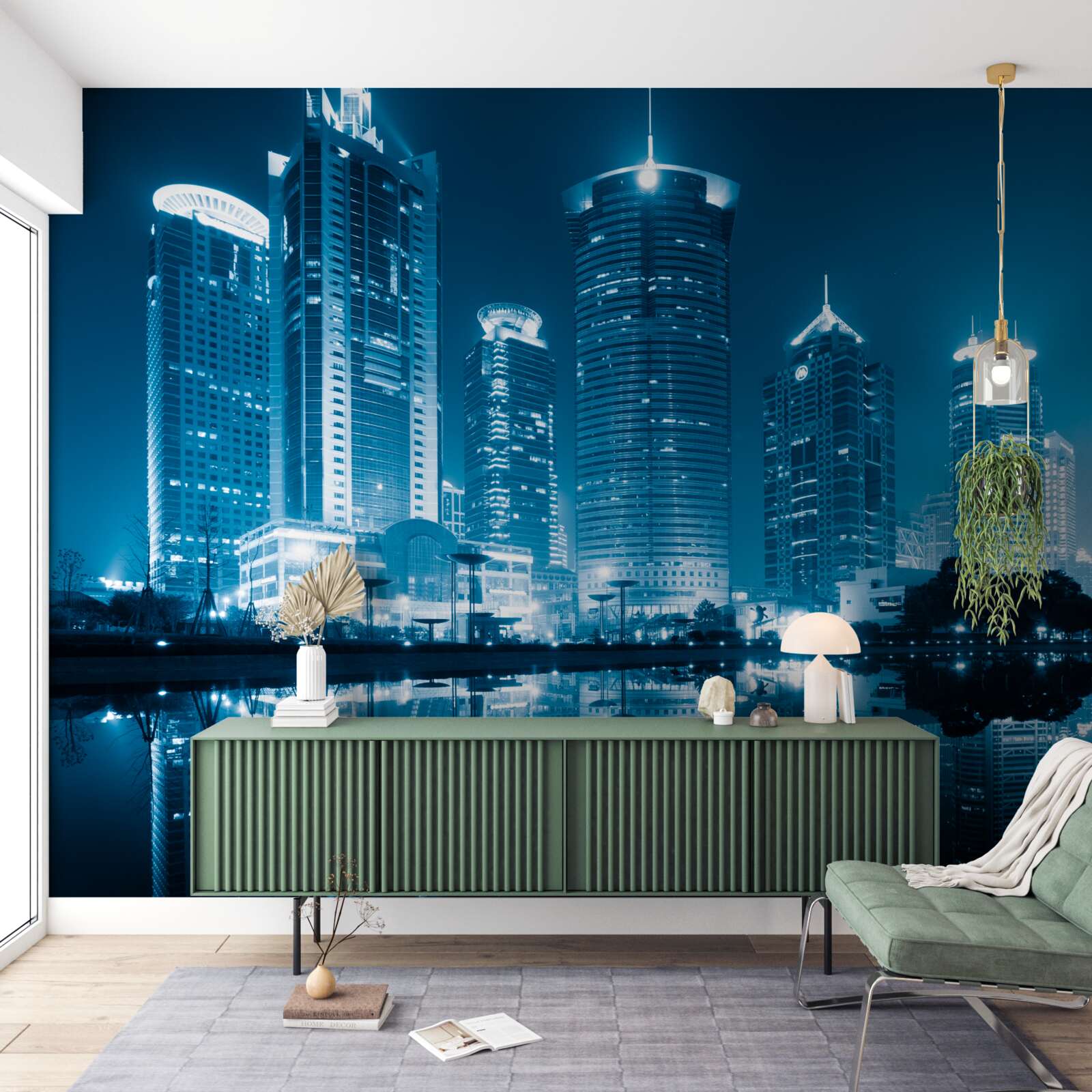 Papier peint rue de shanghai la nuit