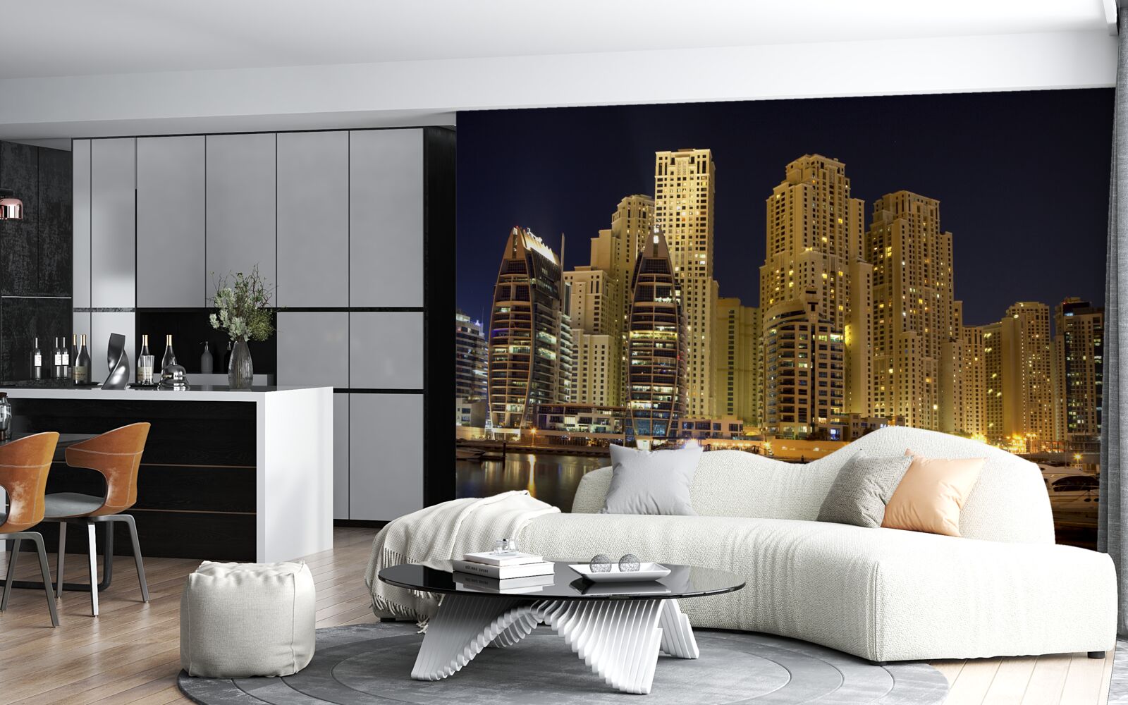 Papier peint abu zabi sous le couvert de l'obscurité