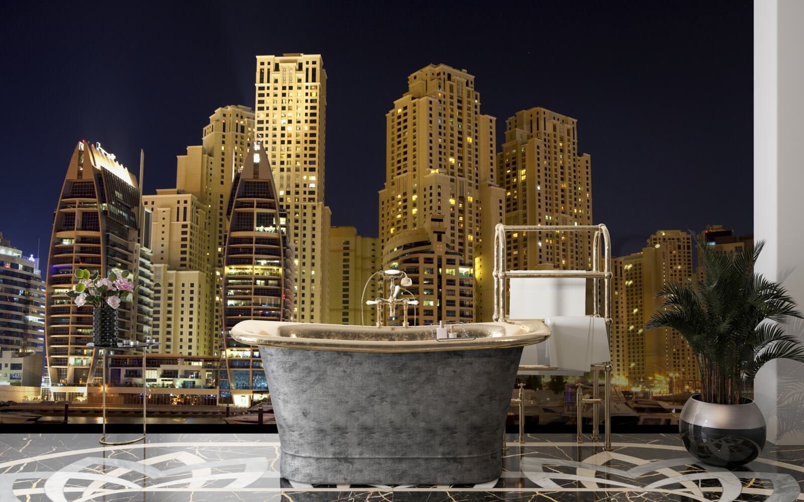 Papier peint abu zabi sous le couvert de l'obscurité