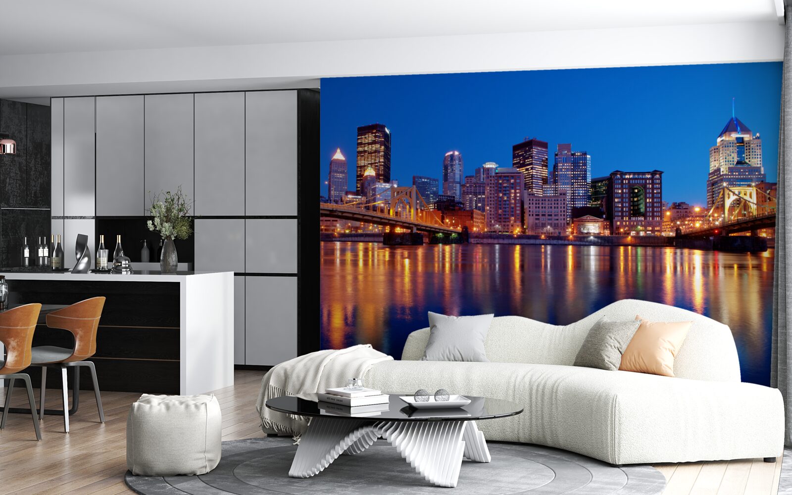 Papier peint l'horizon de new york la nuit