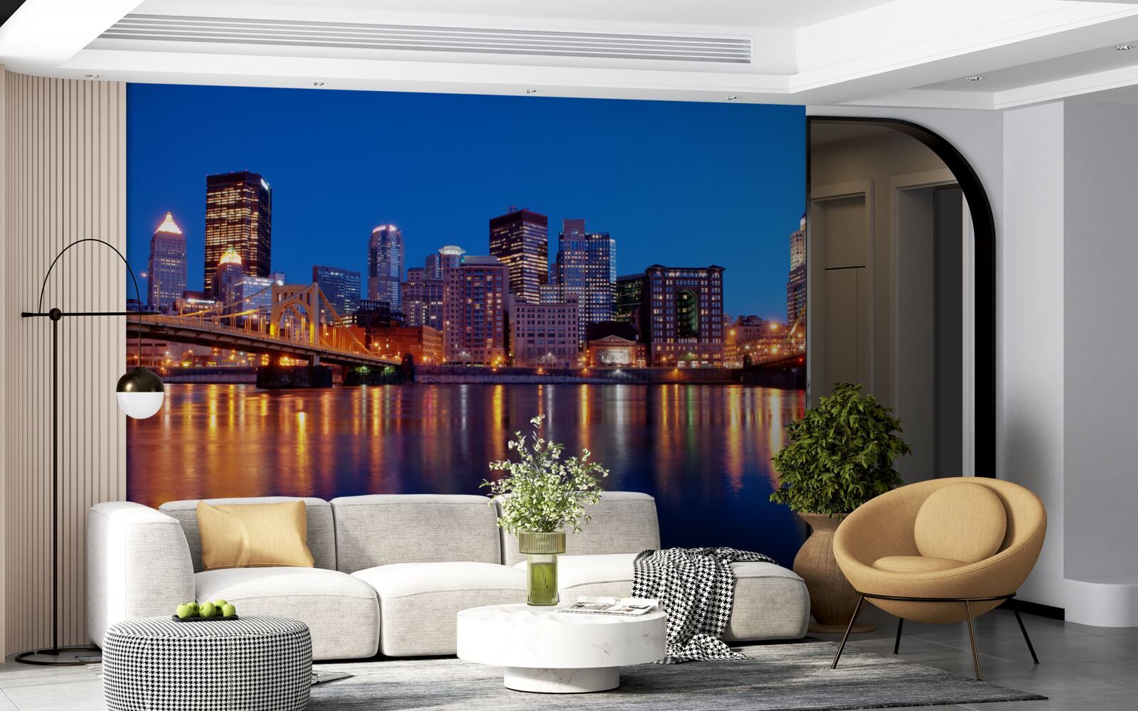 Papier peint l'horizon de new york la nuit