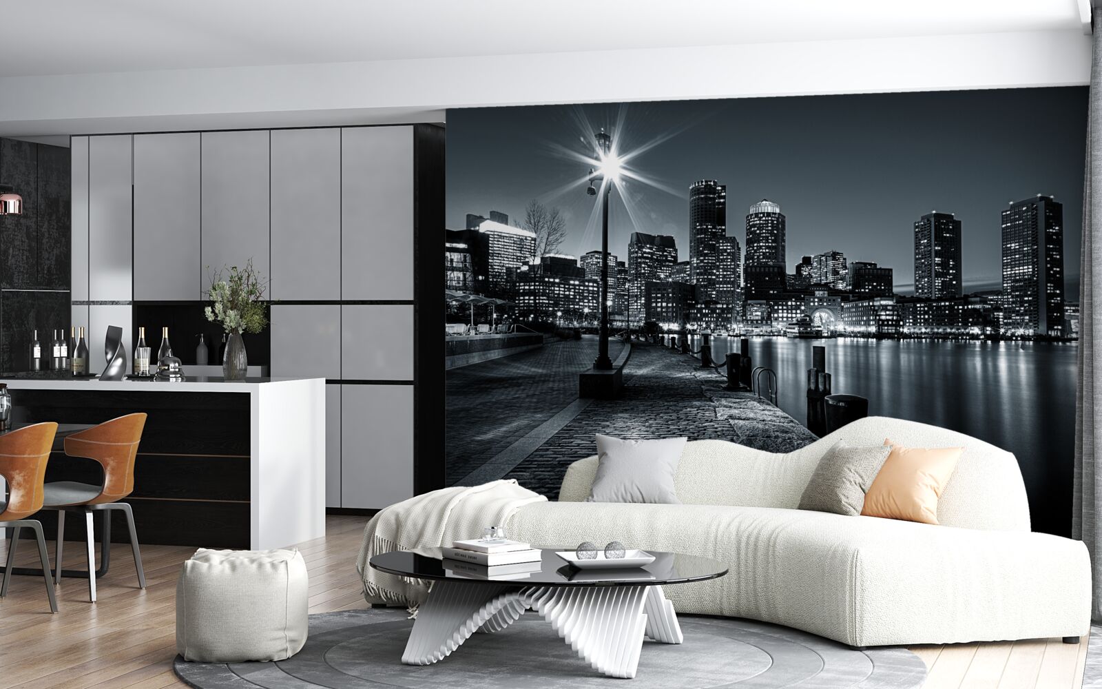 Papier peint l'atmosphère charmante d'une métropole nocturne