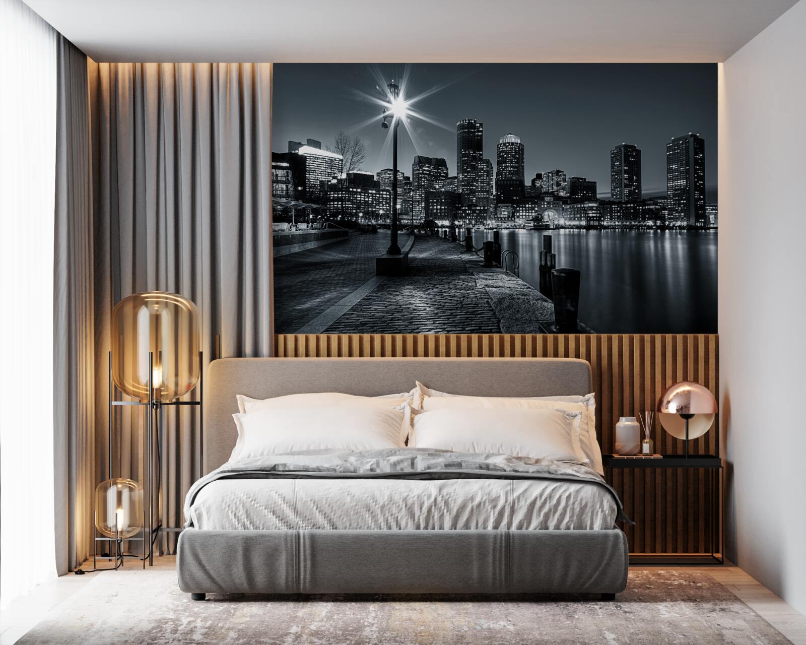 Papier peint l'atmosphère charmante d'une métropole nocturne