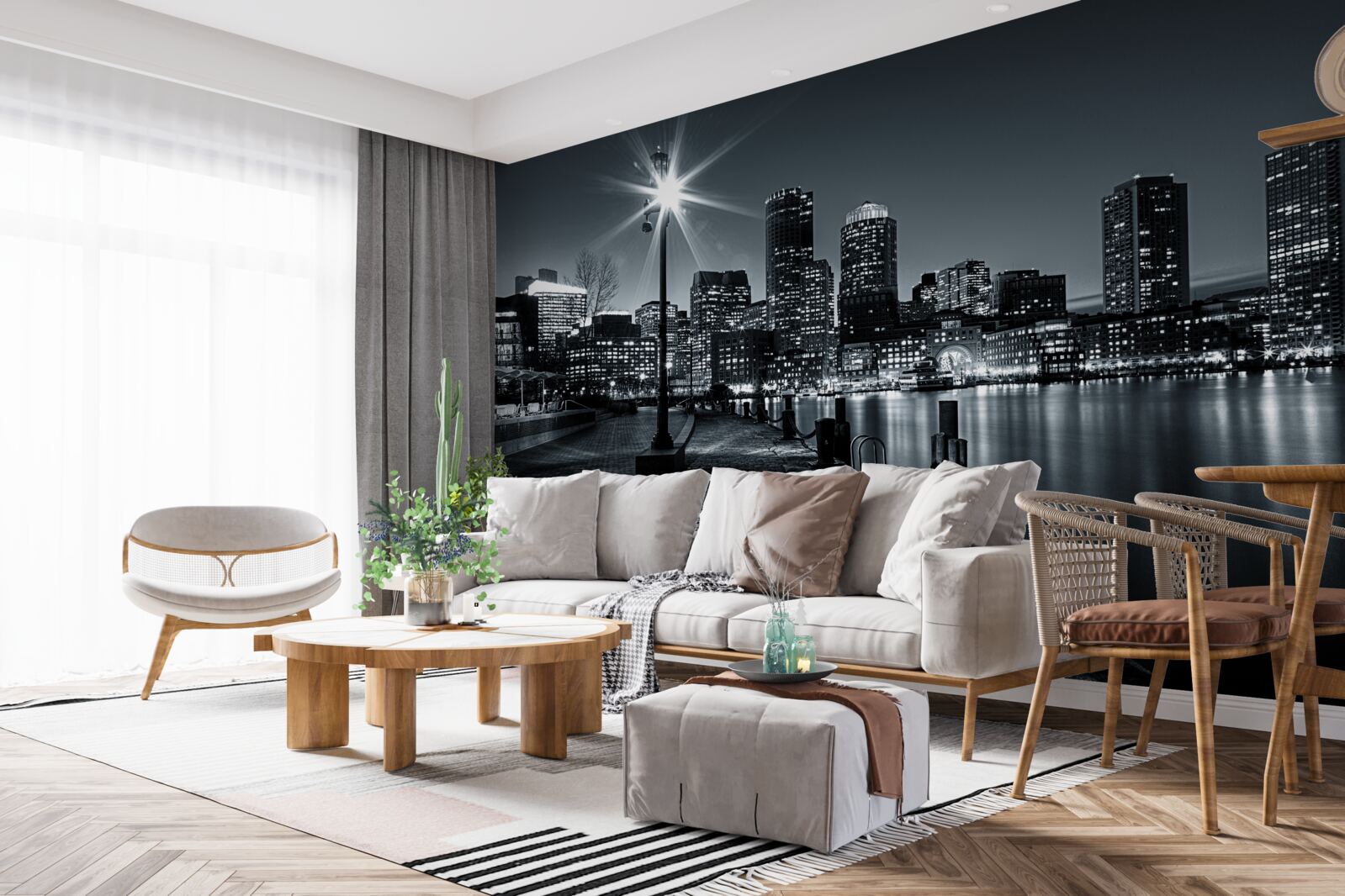 Papier peint l'atmosphère charmante d'une métropole nocturne