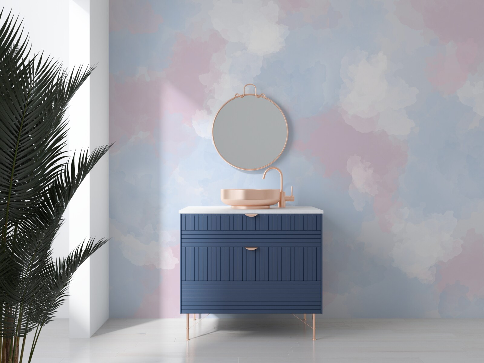 Papier peint le ciel est orné de taches bleues et roses