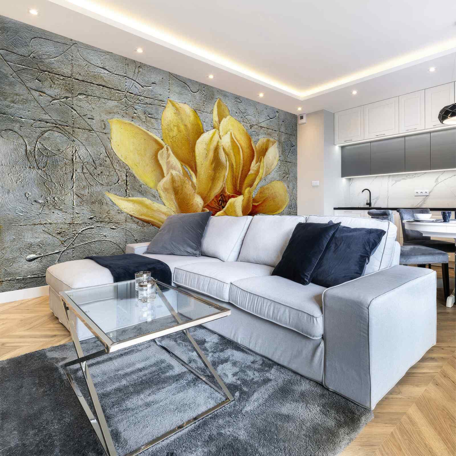 Papier peint fleur jaune intéressante