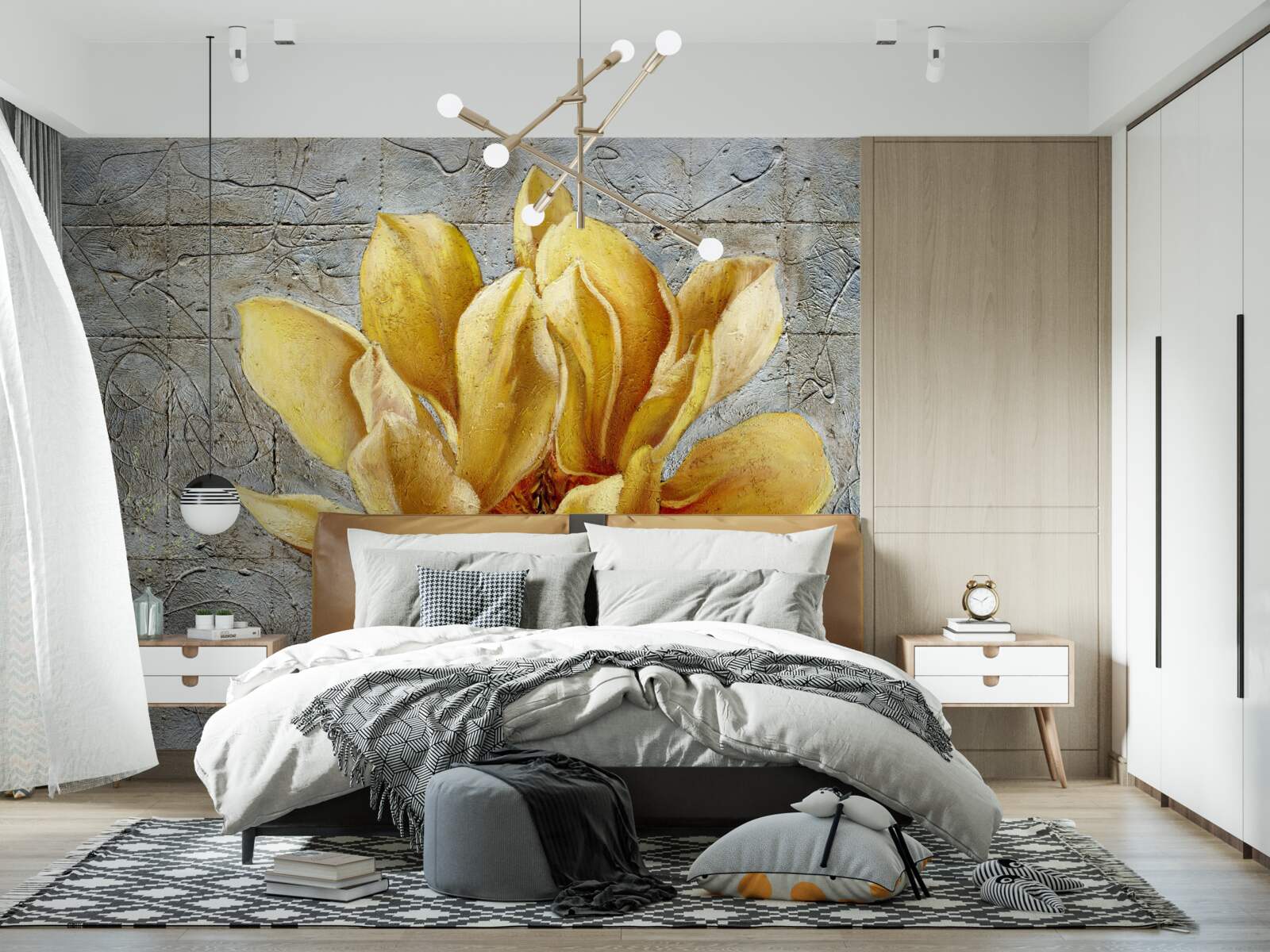 Papier peint fleur jaune intéressante