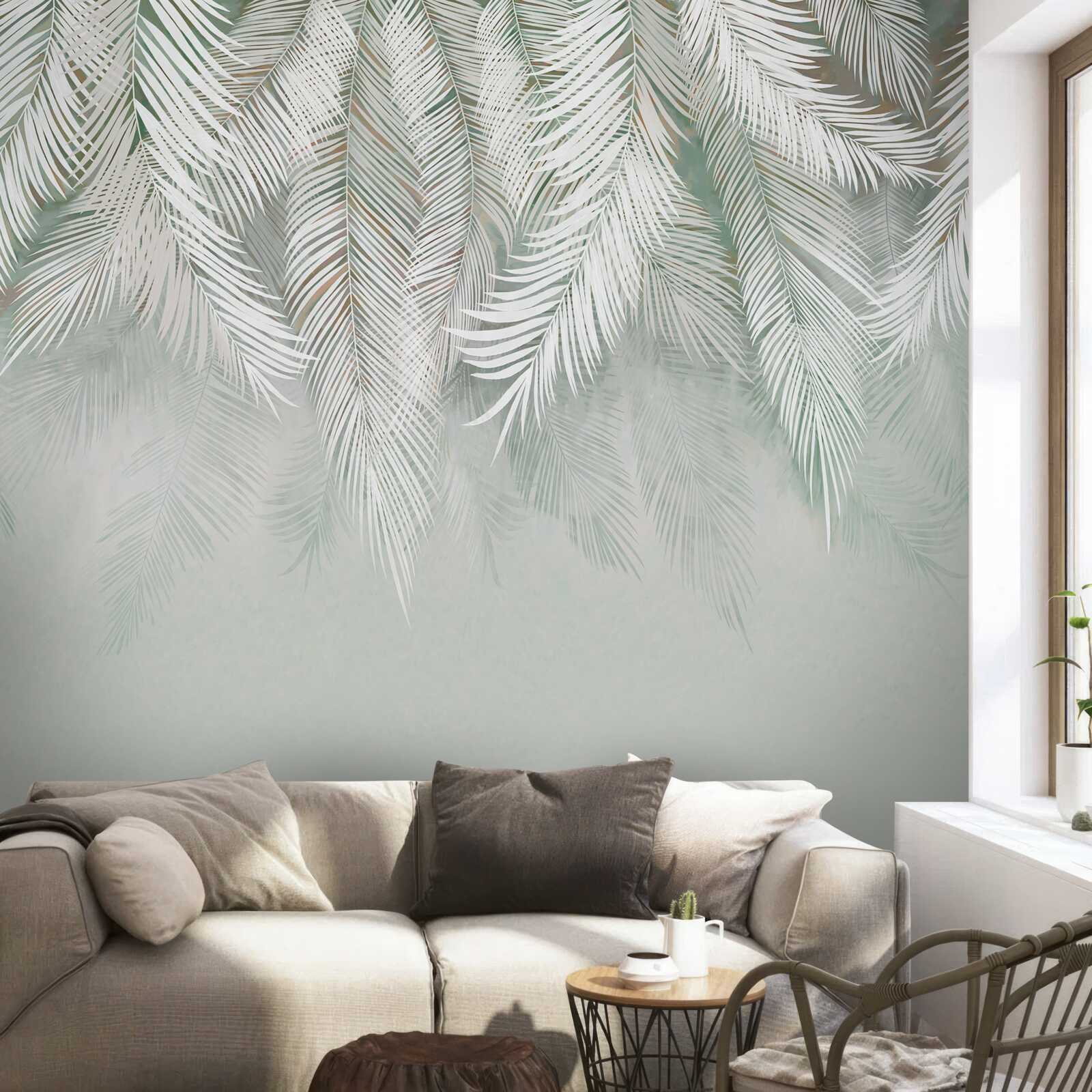 Papier peint feuilles pennées orientées vers le bas