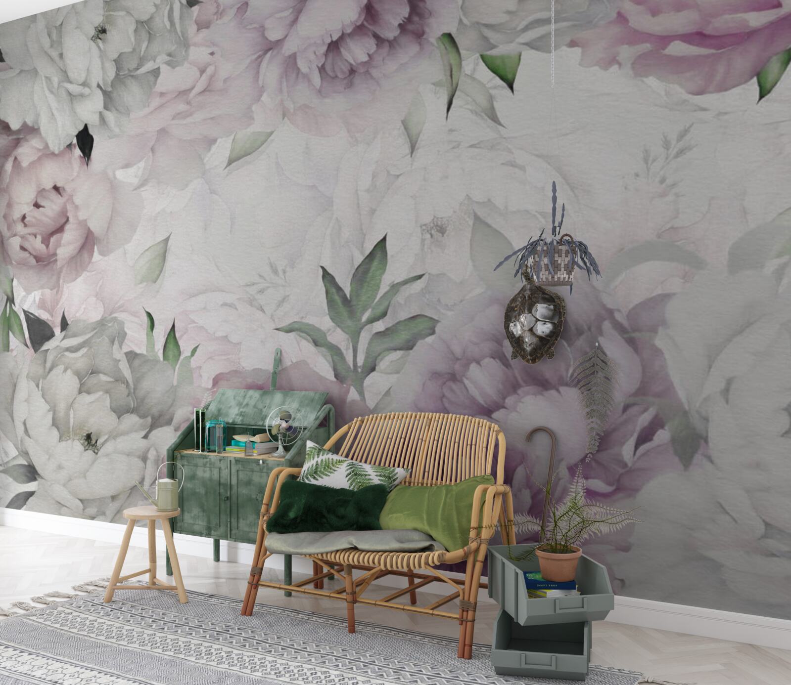 Papier peint boutons de fleurs élégants