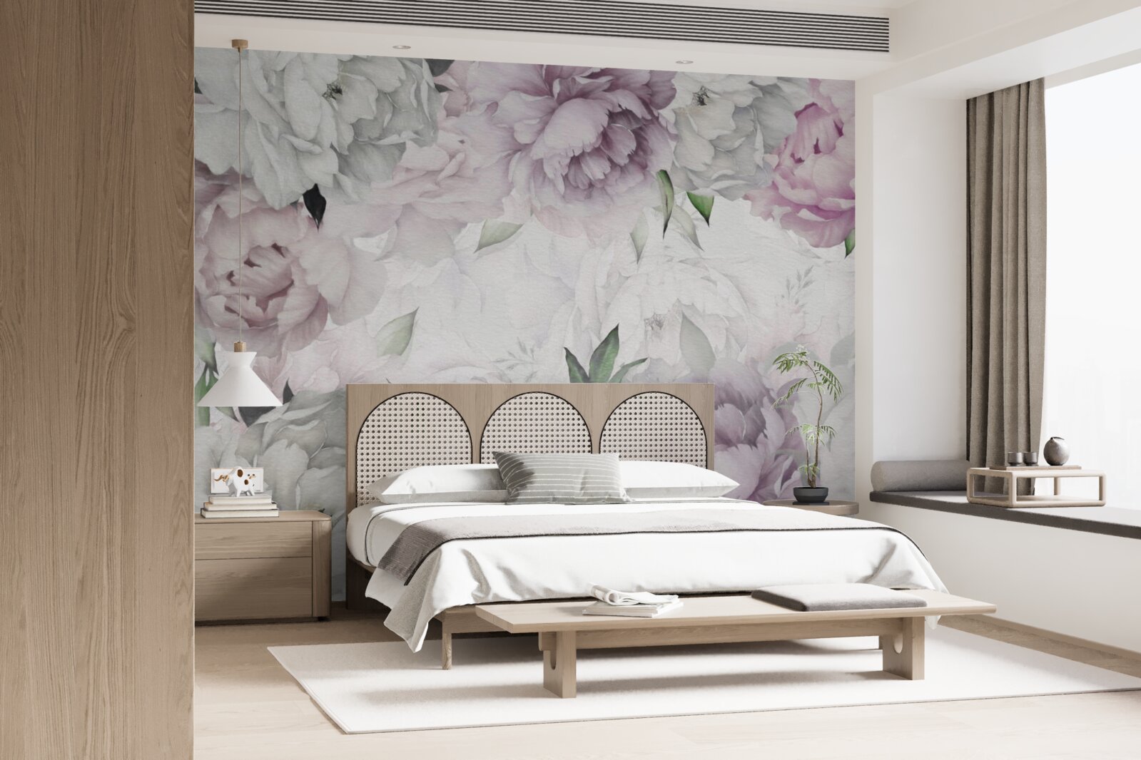 Papier peint boutons de fleurs élégants