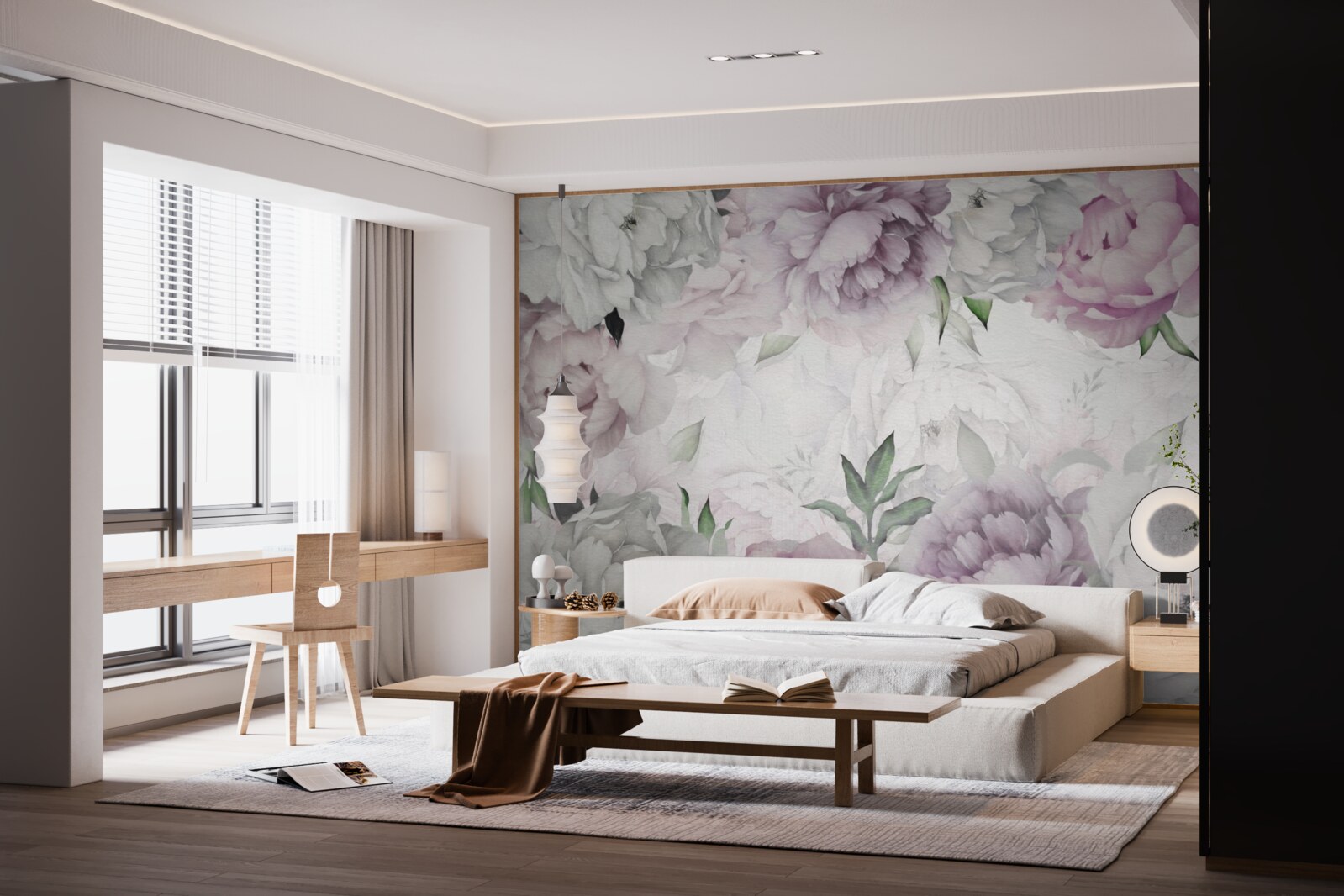 Papier peint boutons de fleurs élégants