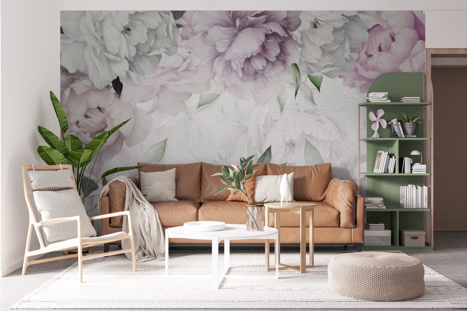 Papier peint boutons de fleurs élégants