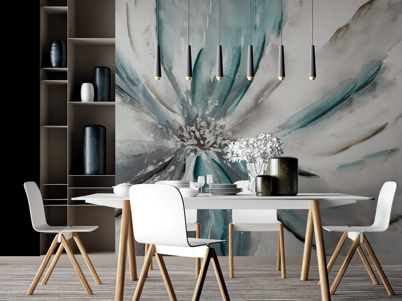 Papier peint fleur abstraite inhabituelle