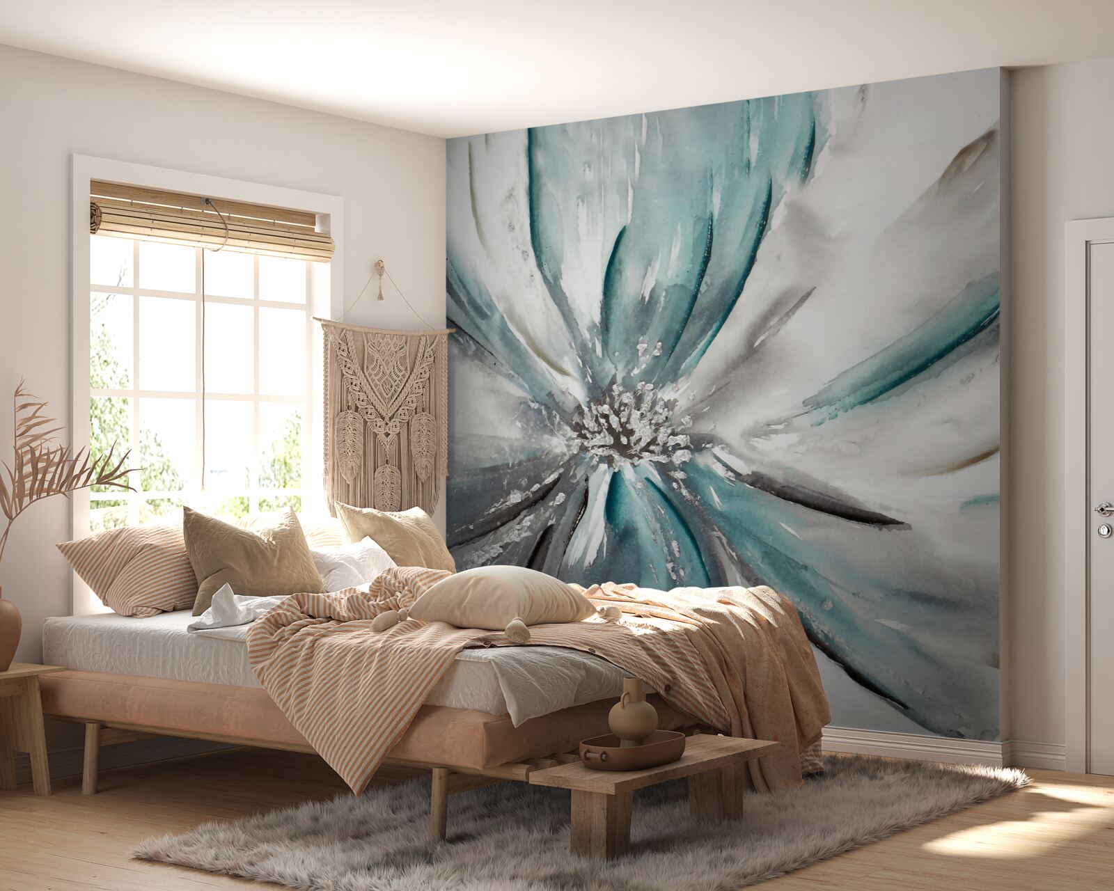 Papier peint fleur abstraite inhabituelle