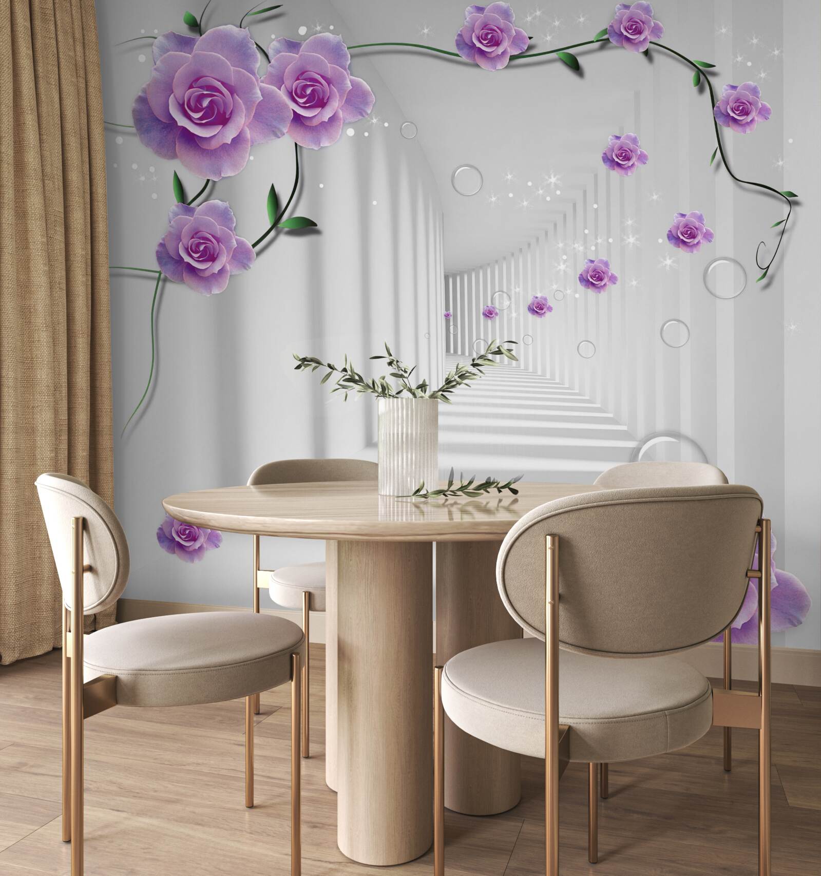 Papier peint les fleurs qui ont fleuri à l'arrière-plan du tunnel