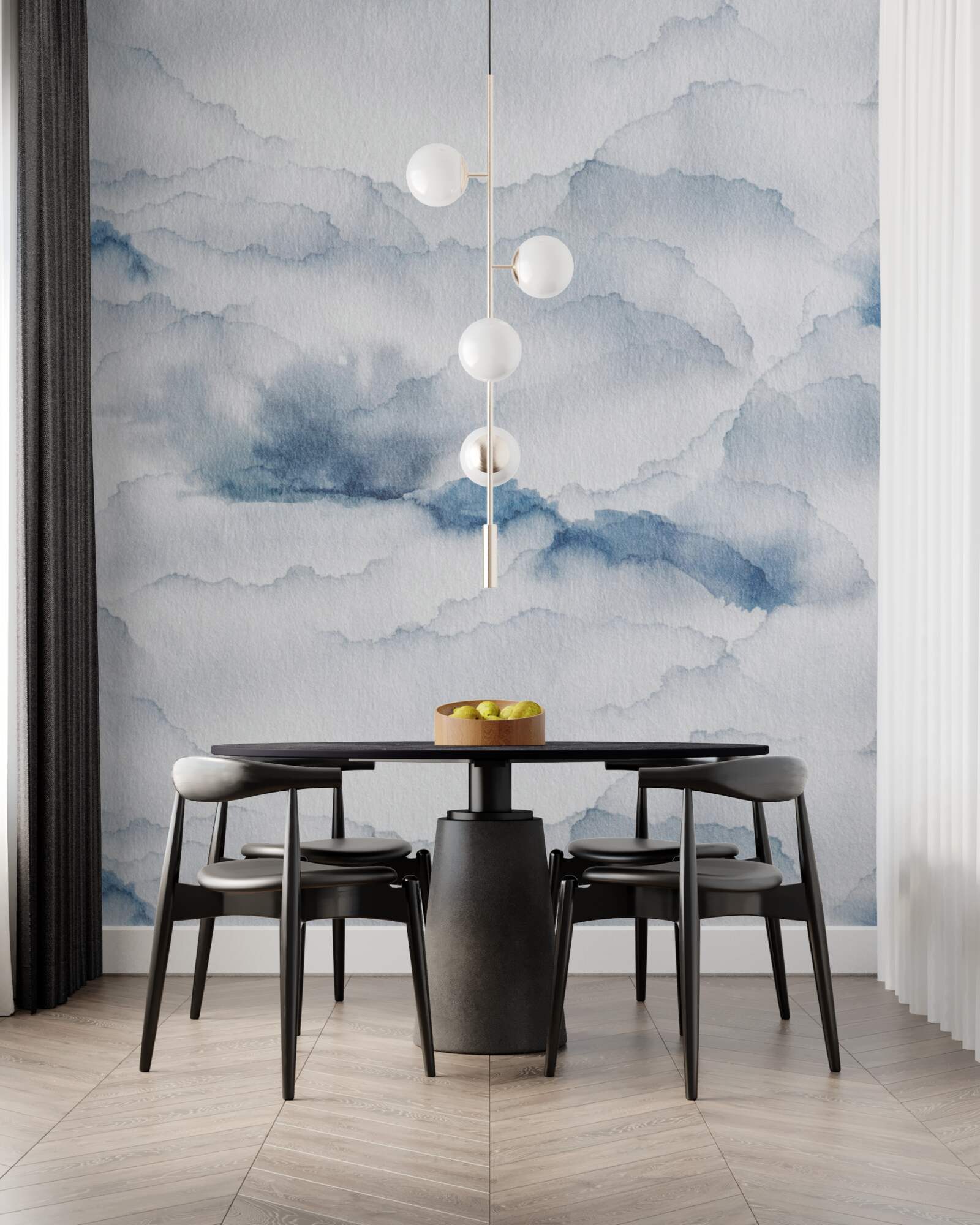 Papier peint nuageux avec pluie