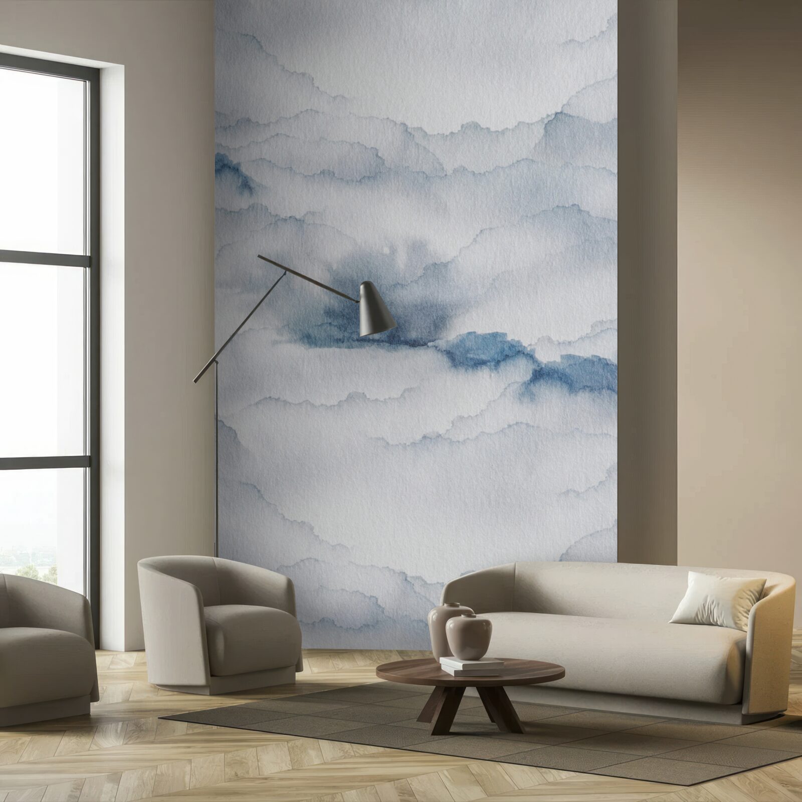 Papier peint nuageux avec pluie