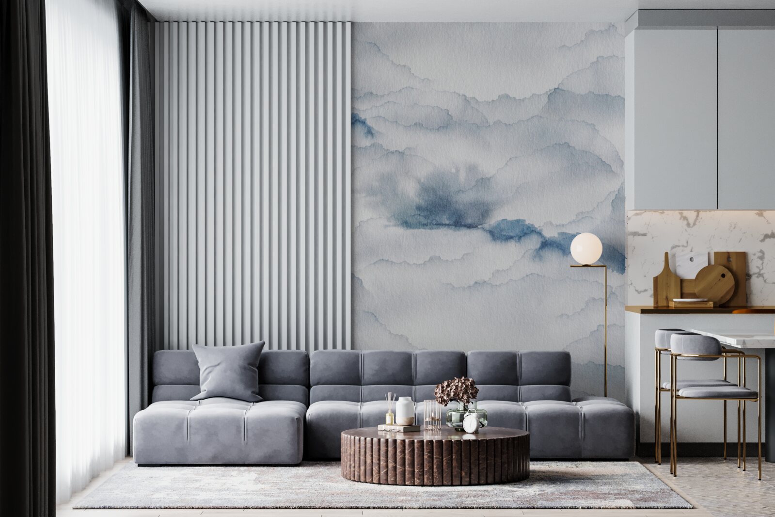 Papier peint nuageux avec pluie