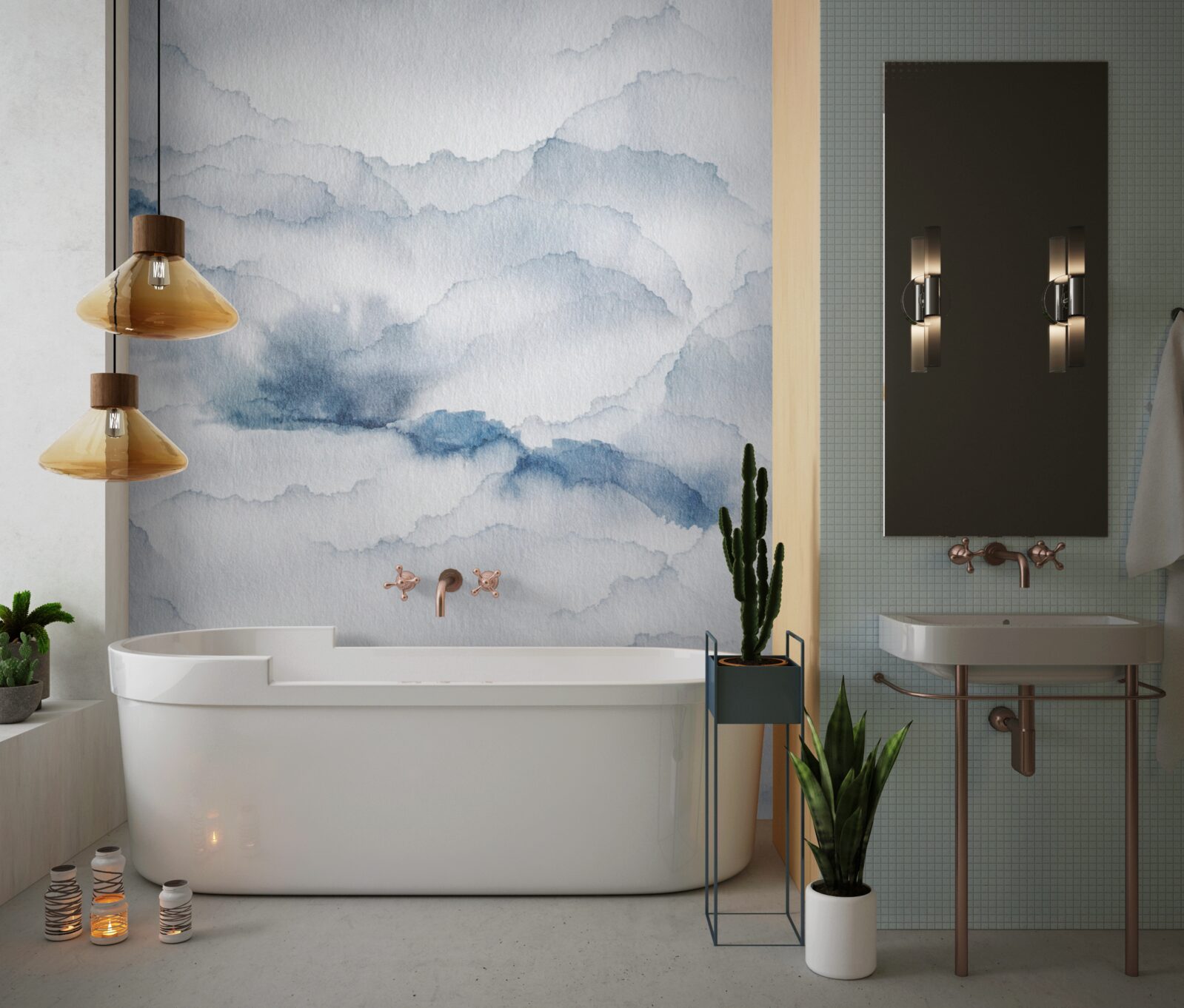 Papier peint nuageux avec pluie