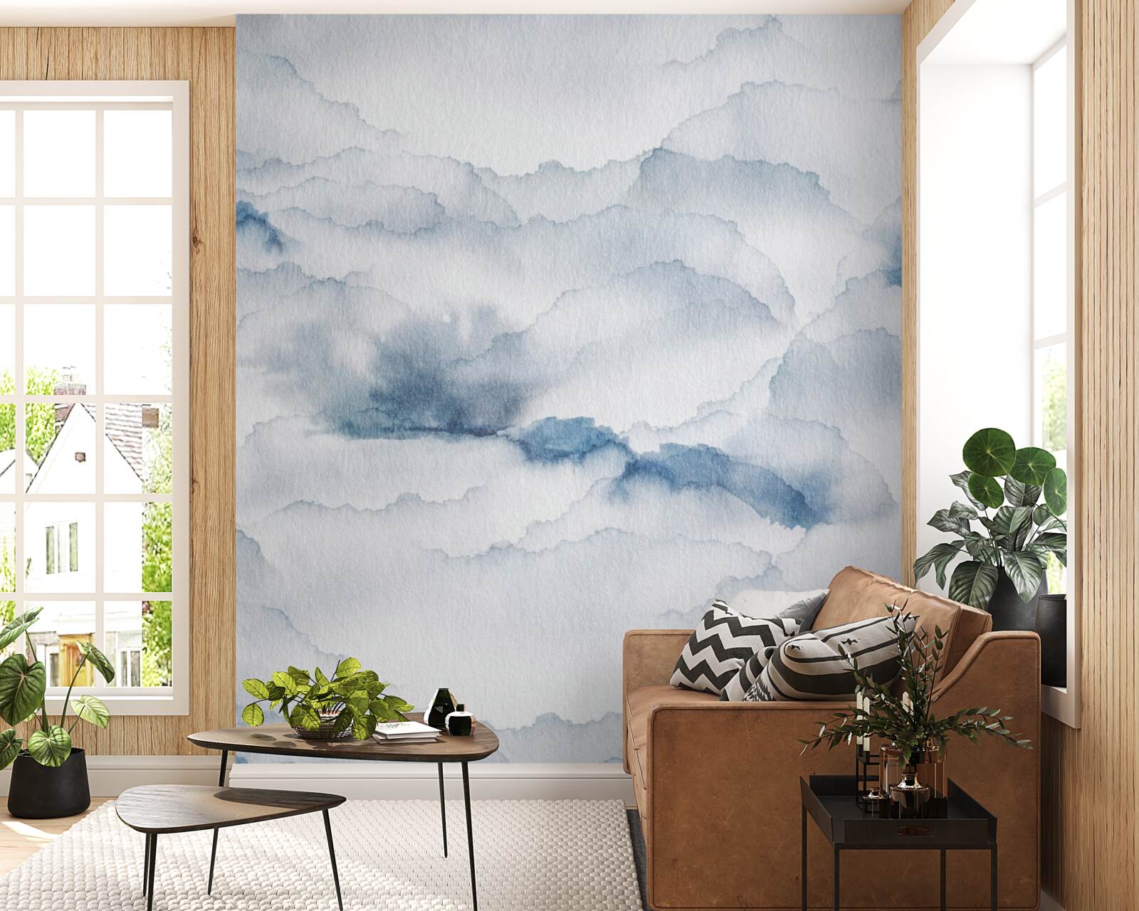 Papier peint nuageux avec pluie