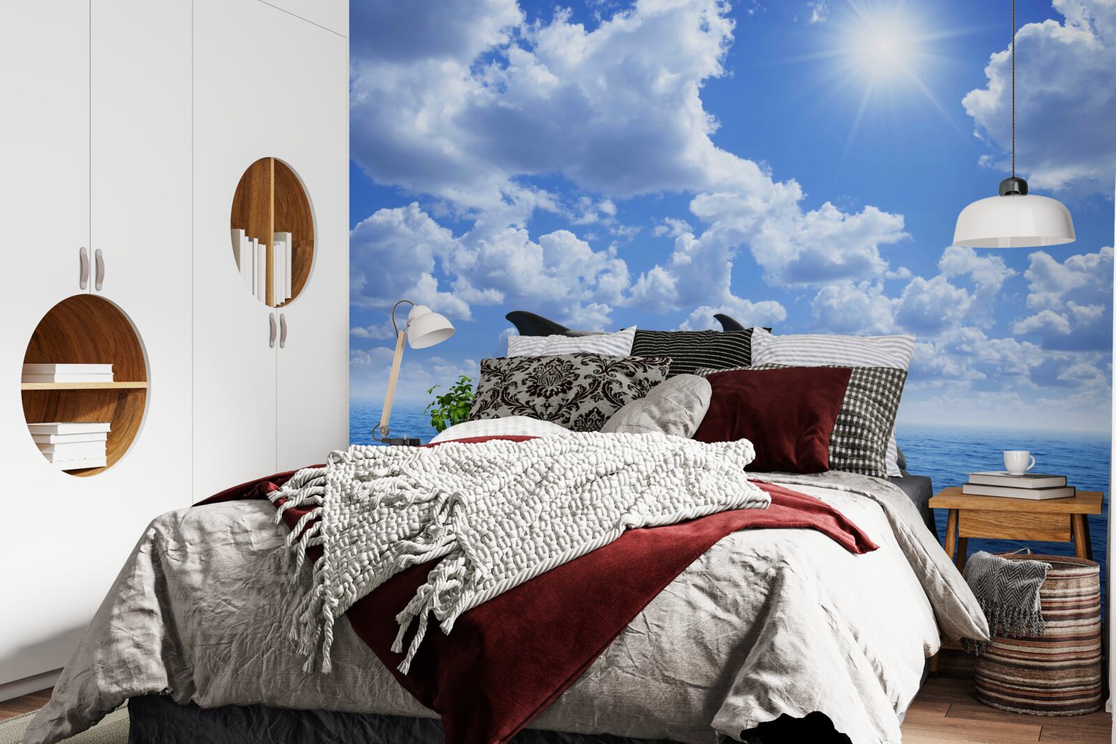 Papier peint dauphins sautant à la surface de l'eau