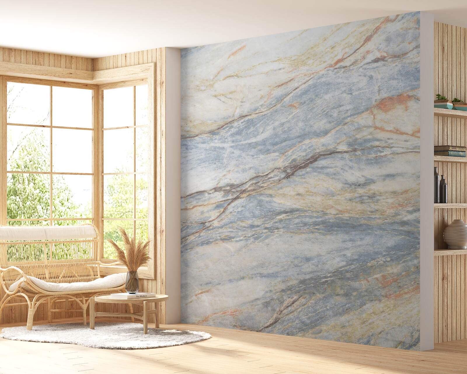 Papier peint marbre grisâtre