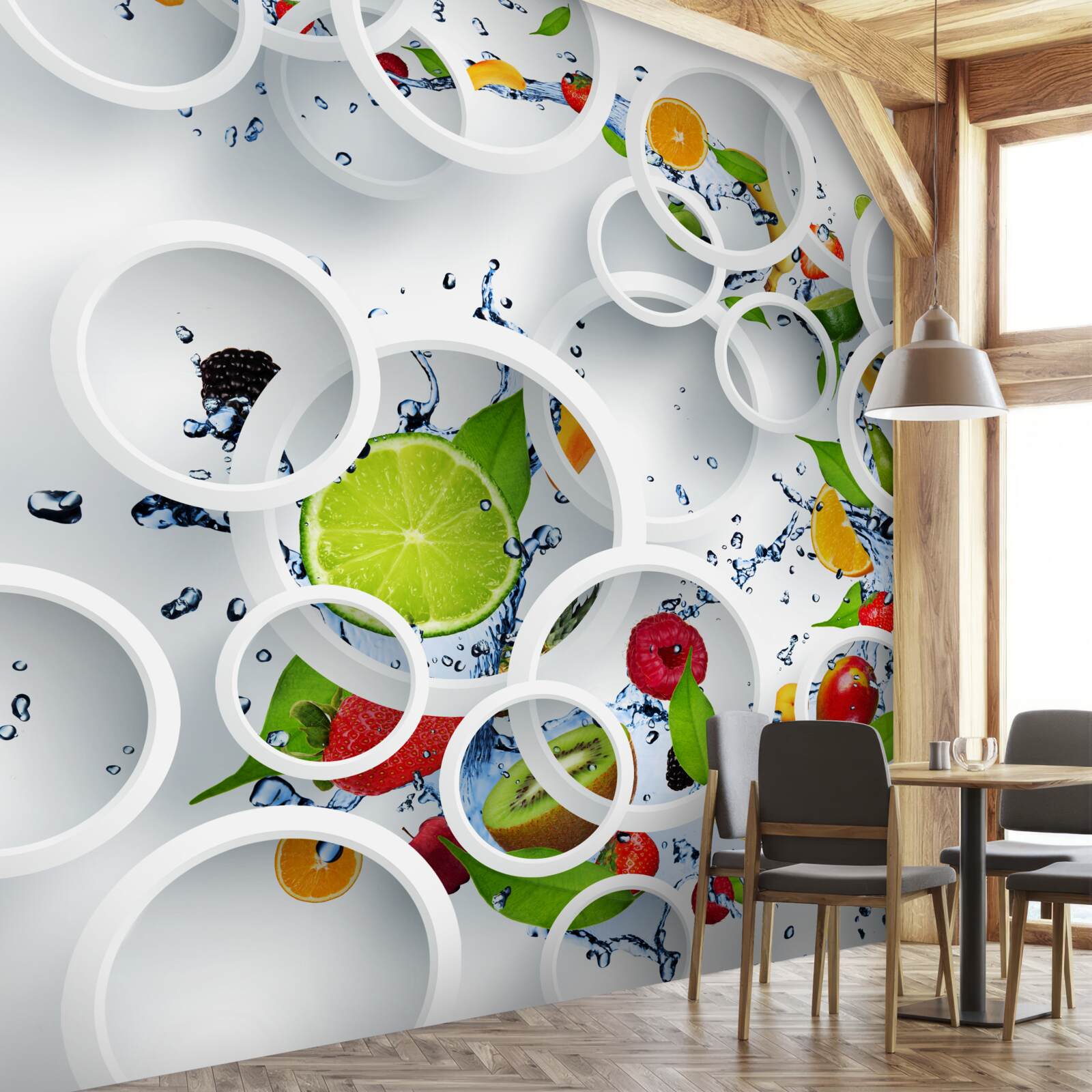 Papier peint jeu de fruits