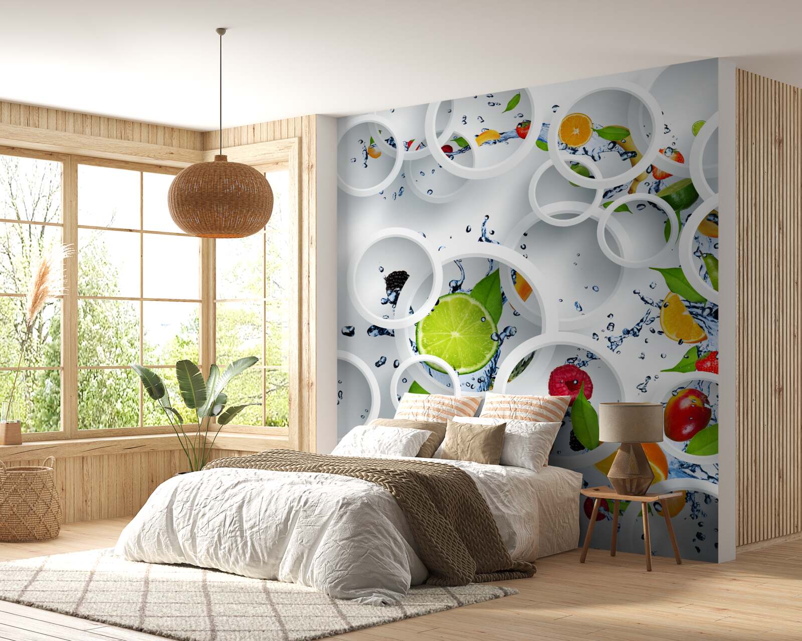 Papier peint jeu de fruits