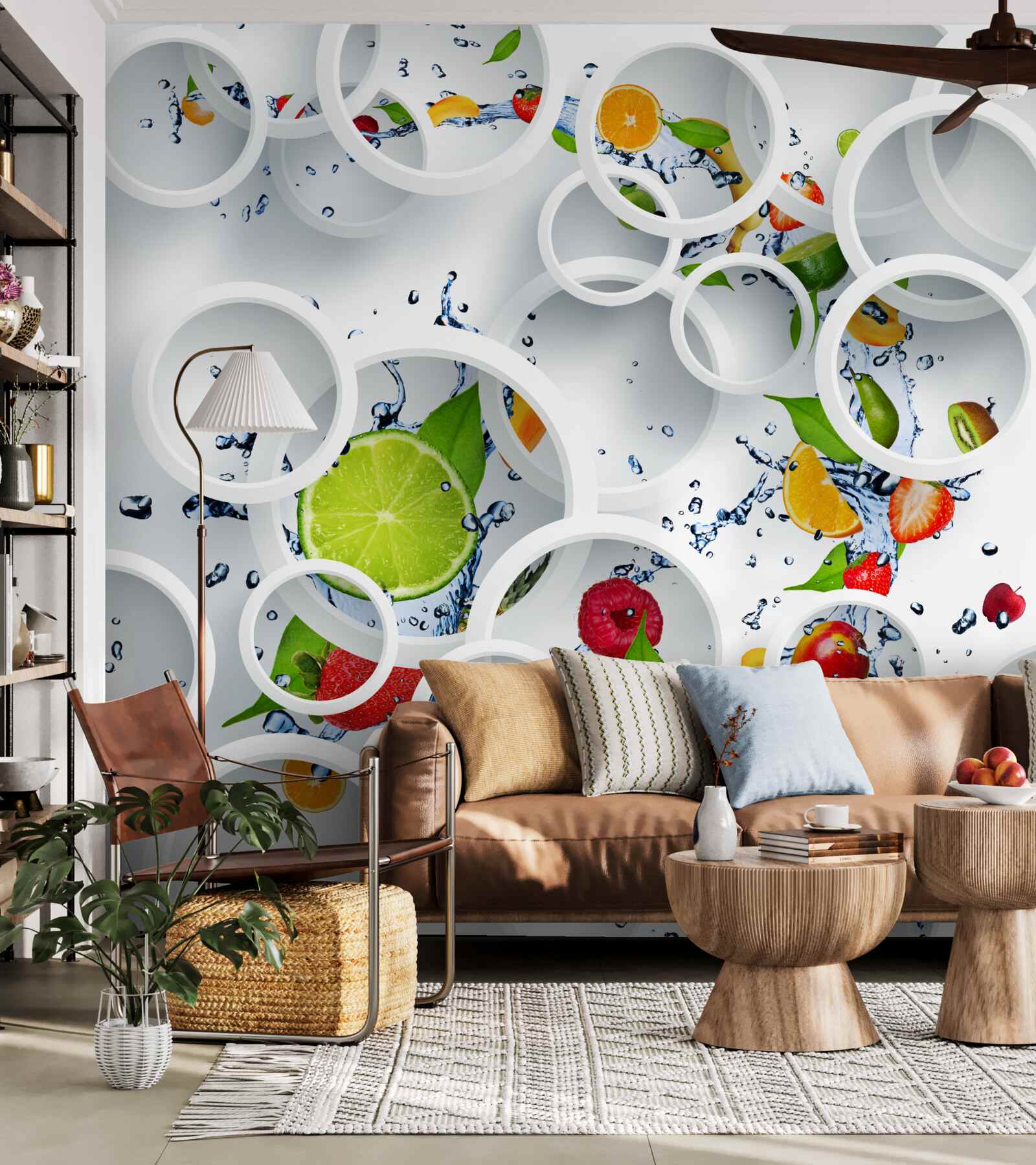 Papier peint jeu de fruits