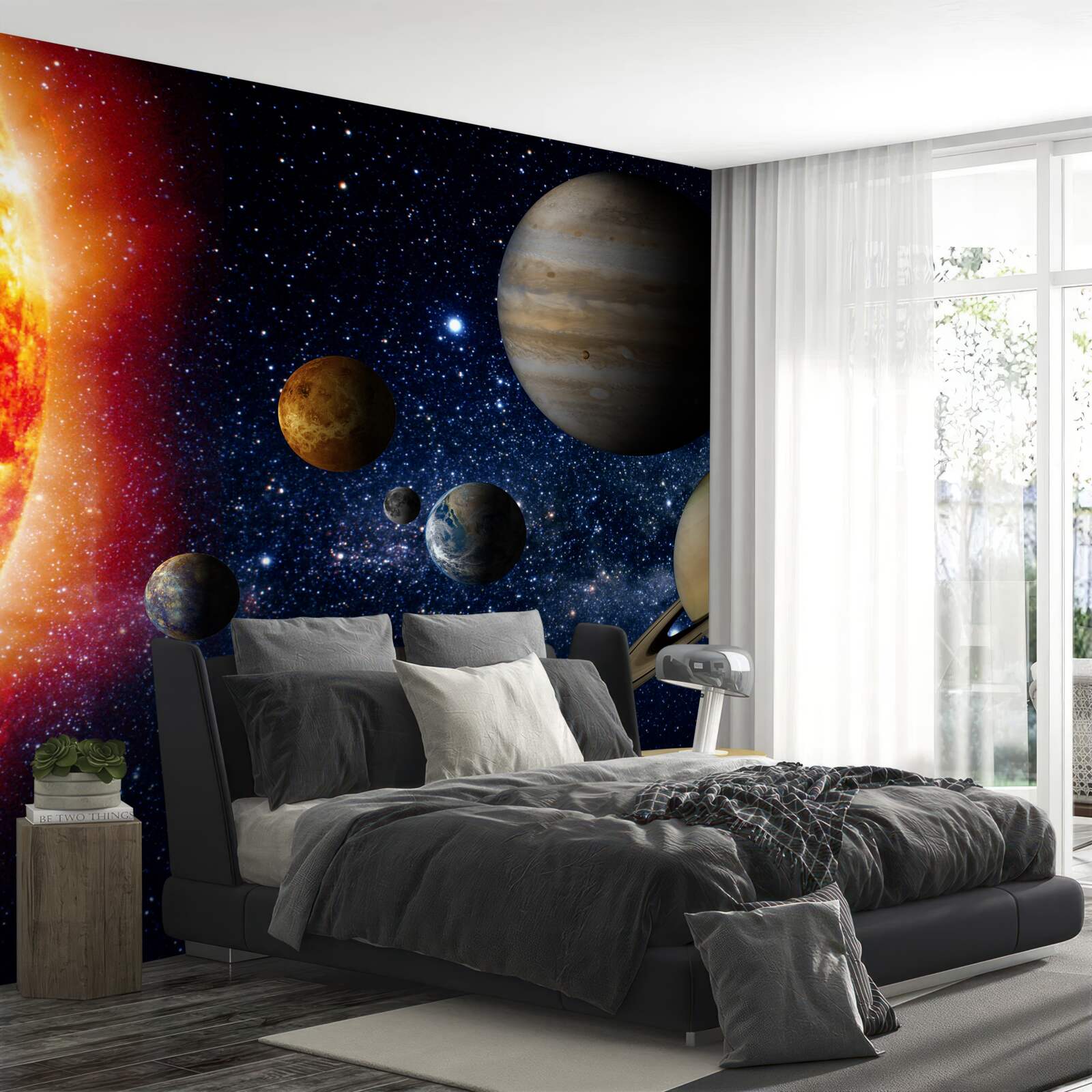 Papier peint mouvement processionnel des planètes autour du soleil