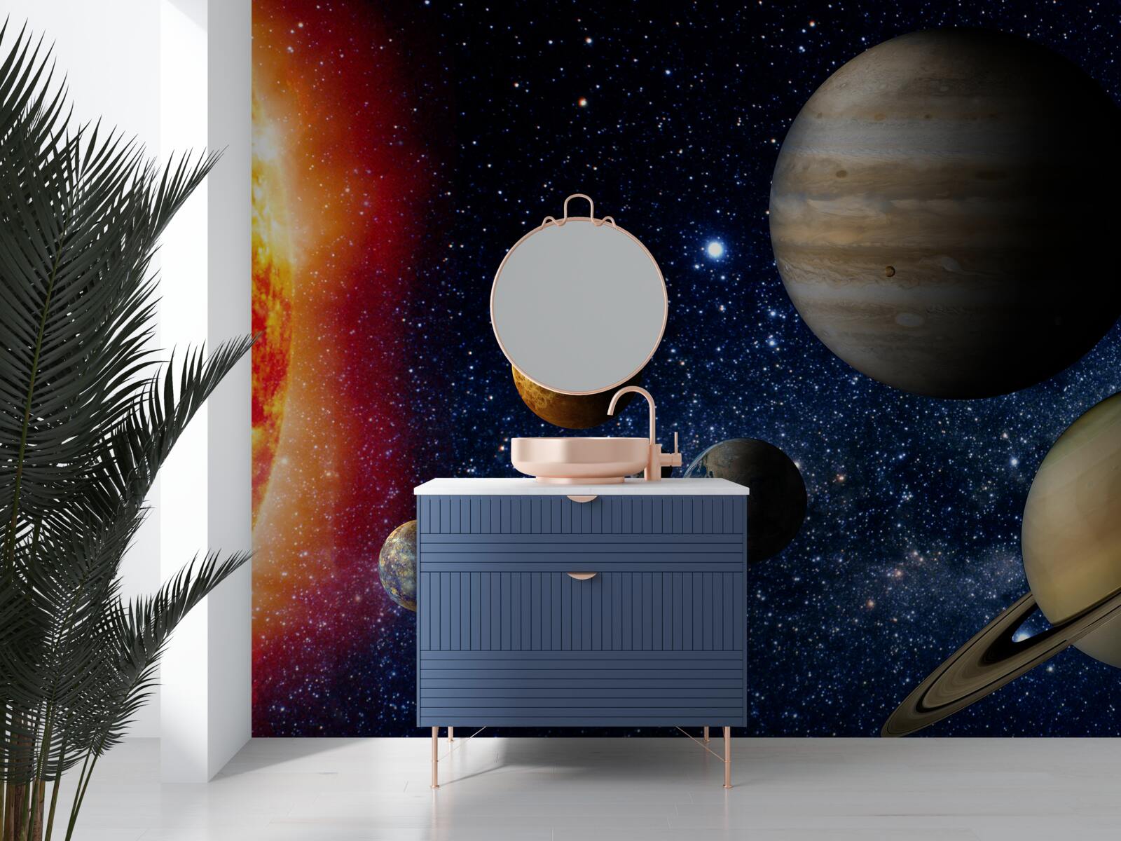 Papier peint mouvement processionnel des planètes autour du soleil