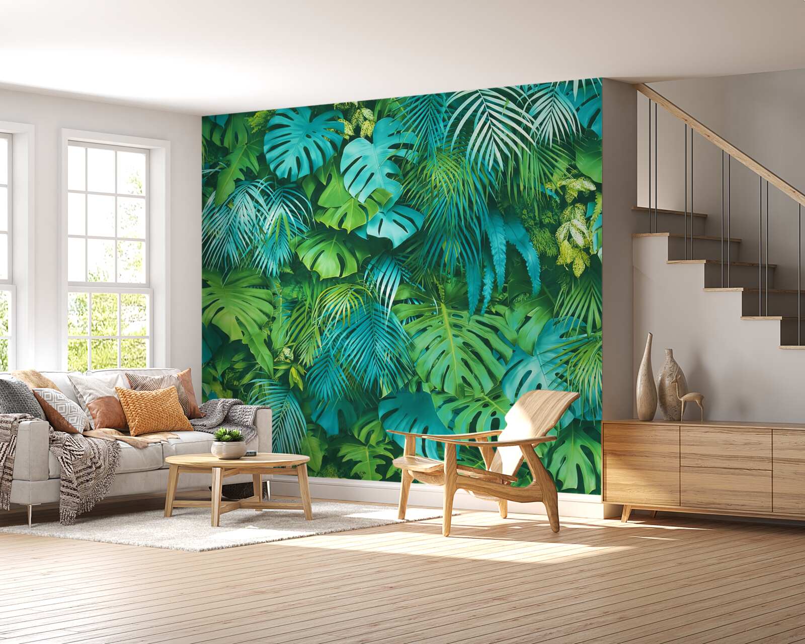 Papier peint un délicieux kaléidoscope de feuillages verts tropicaux