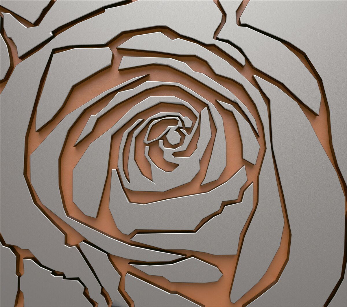 Papier peint rose grise en acier