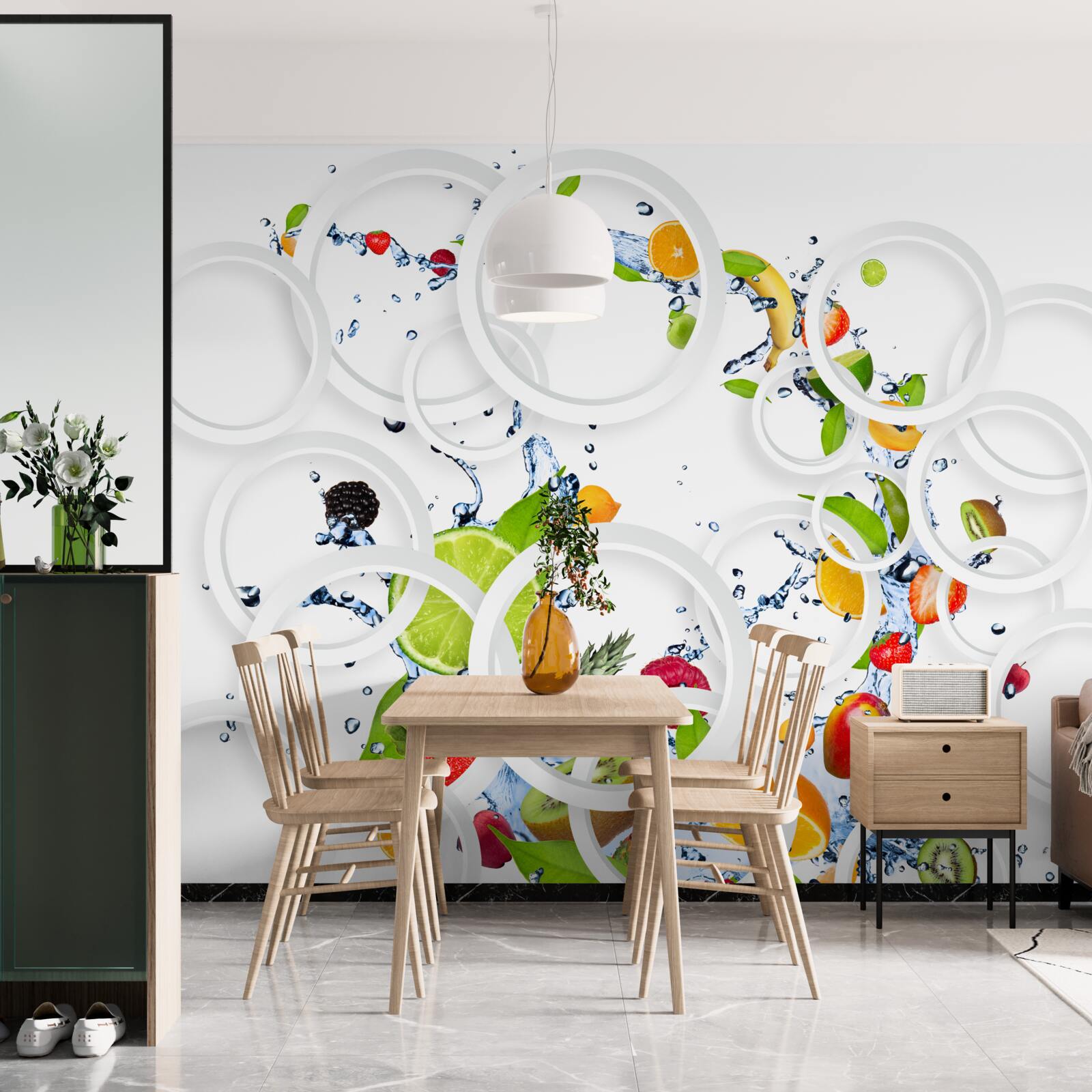 Papier peint les fruits et les baies sont saturés d'humidité