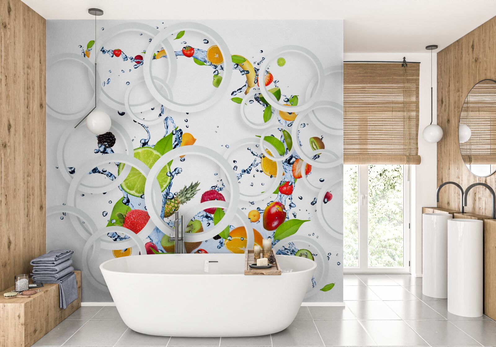 Papier peint les fruits et les baies sont saturés d'humidité