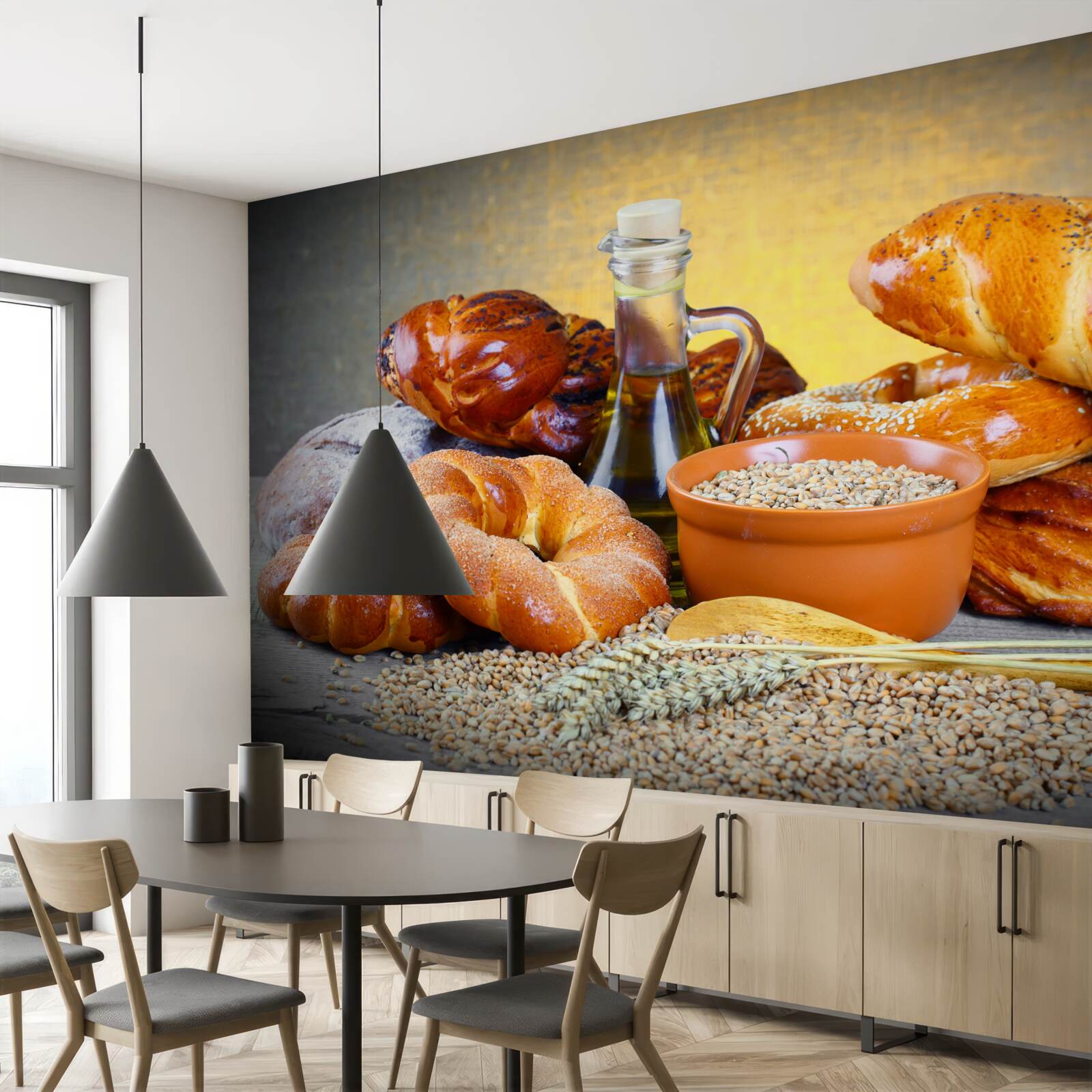 Papier peint des produits de boulangerie qui séduisent par leur arôme agréable