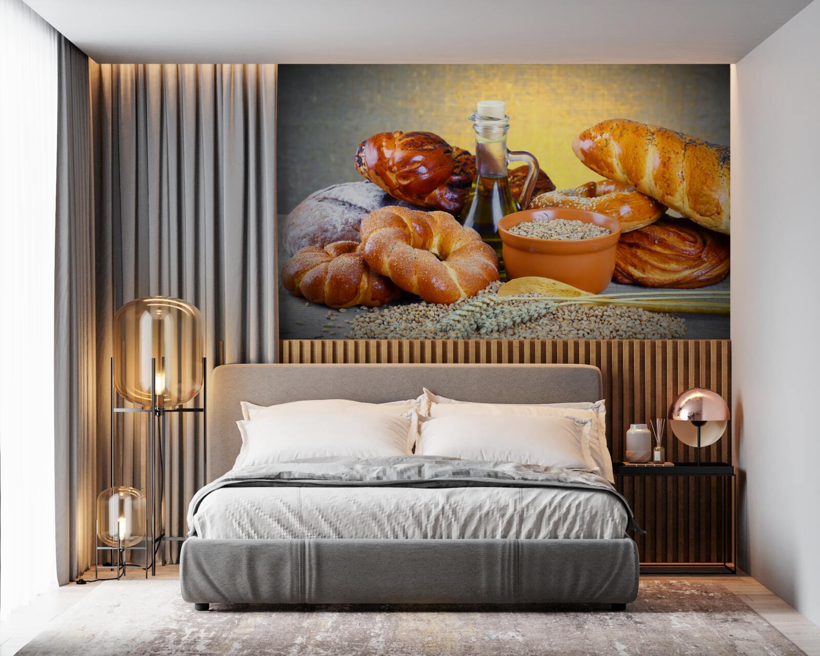 Papier peint des produits de boulangerie qui séduisent par leur arôme agréable