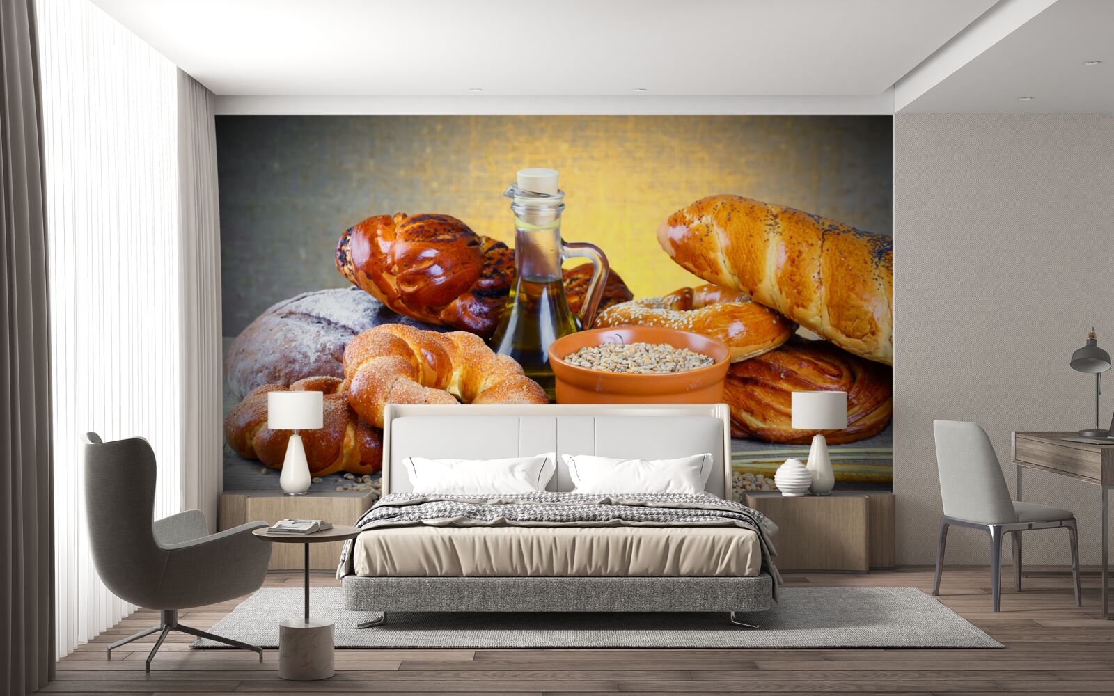 Papier peint des produits de boulangerie qui séduisent par leur arôme agréable