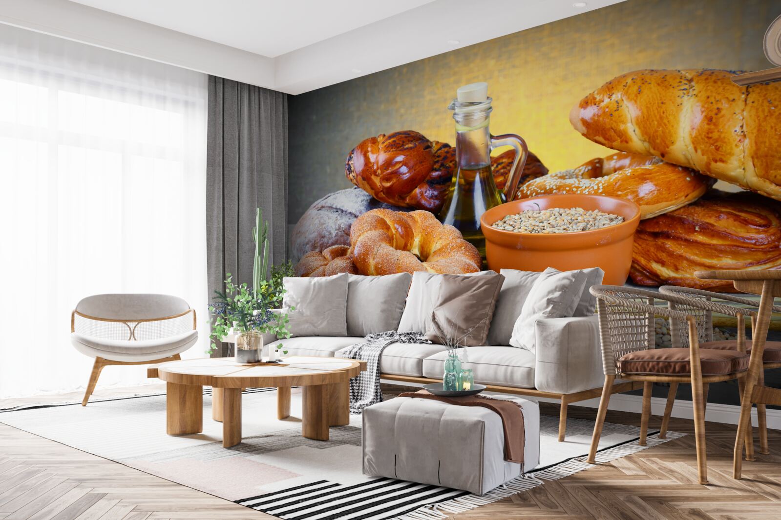 Papier peint des produits de boulangerie qui séduisent par leur arôme agréable
