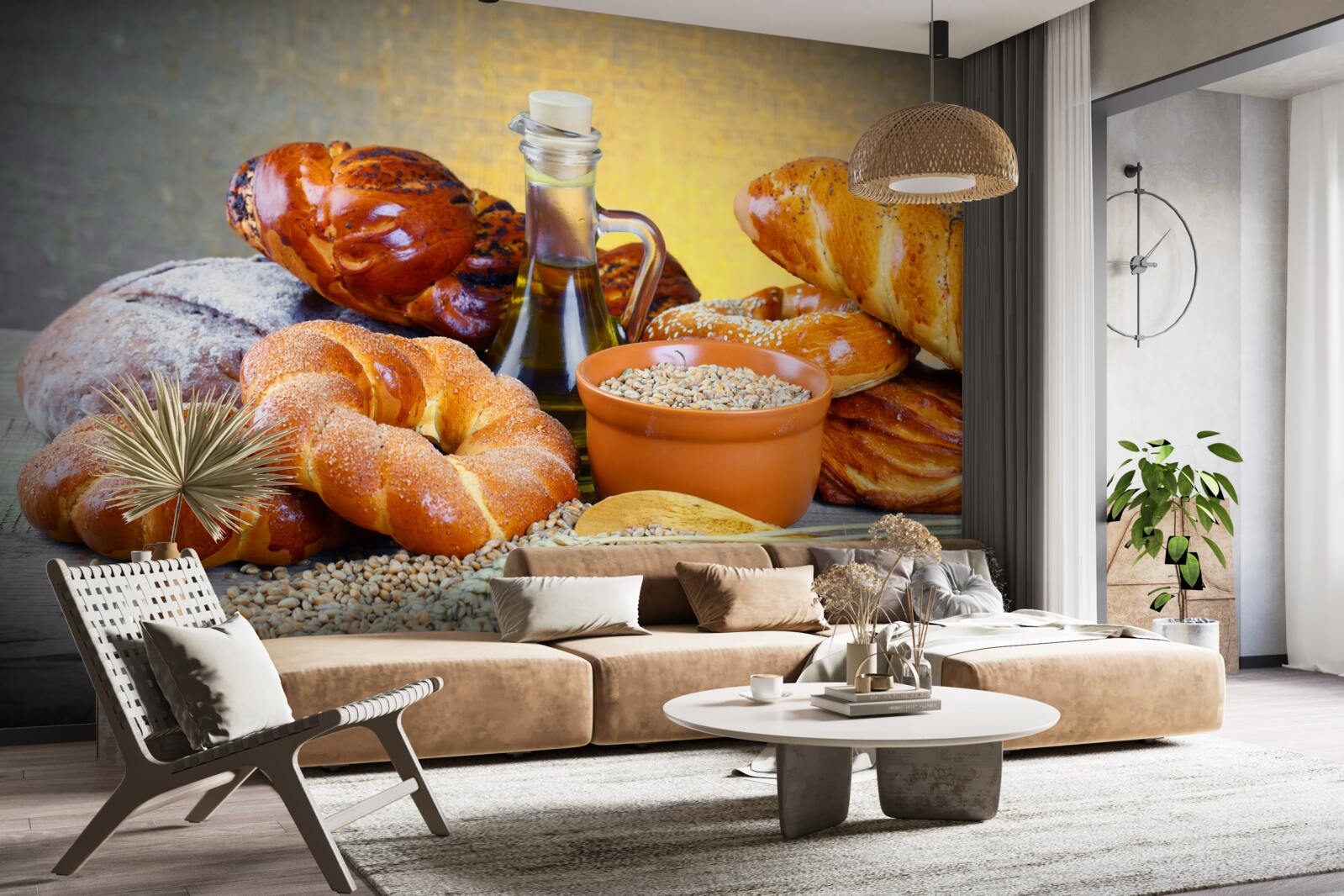 Papier peint des produits de boulangerie qui séduisent par leur arôme agréable