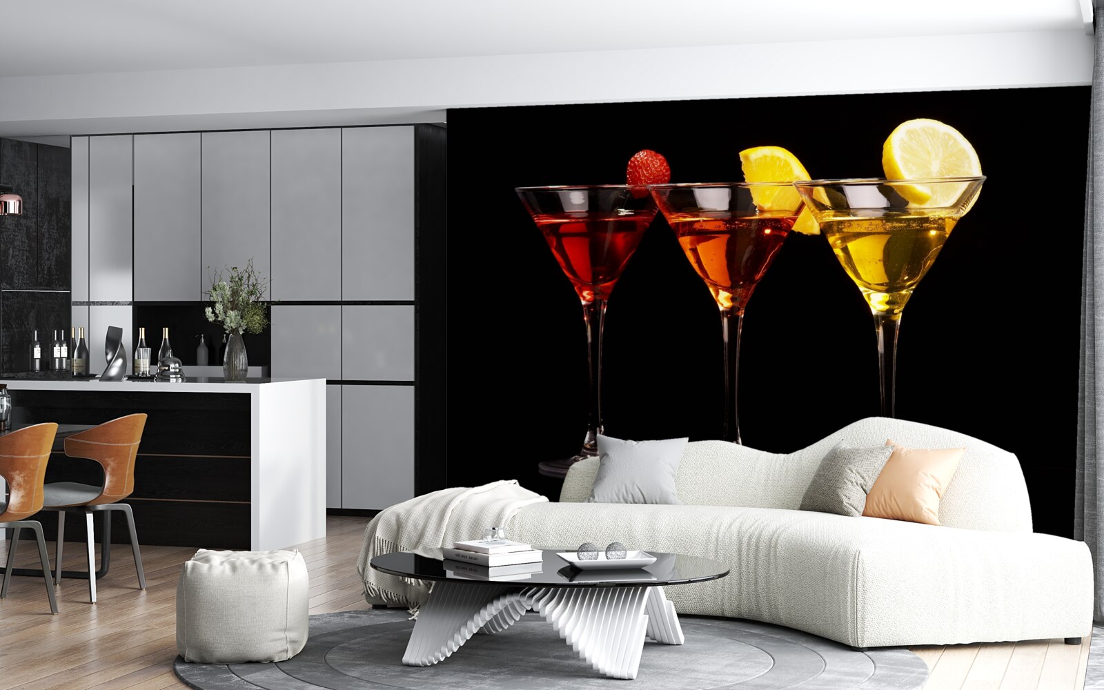 Papier peint l'esthétique du cocktail