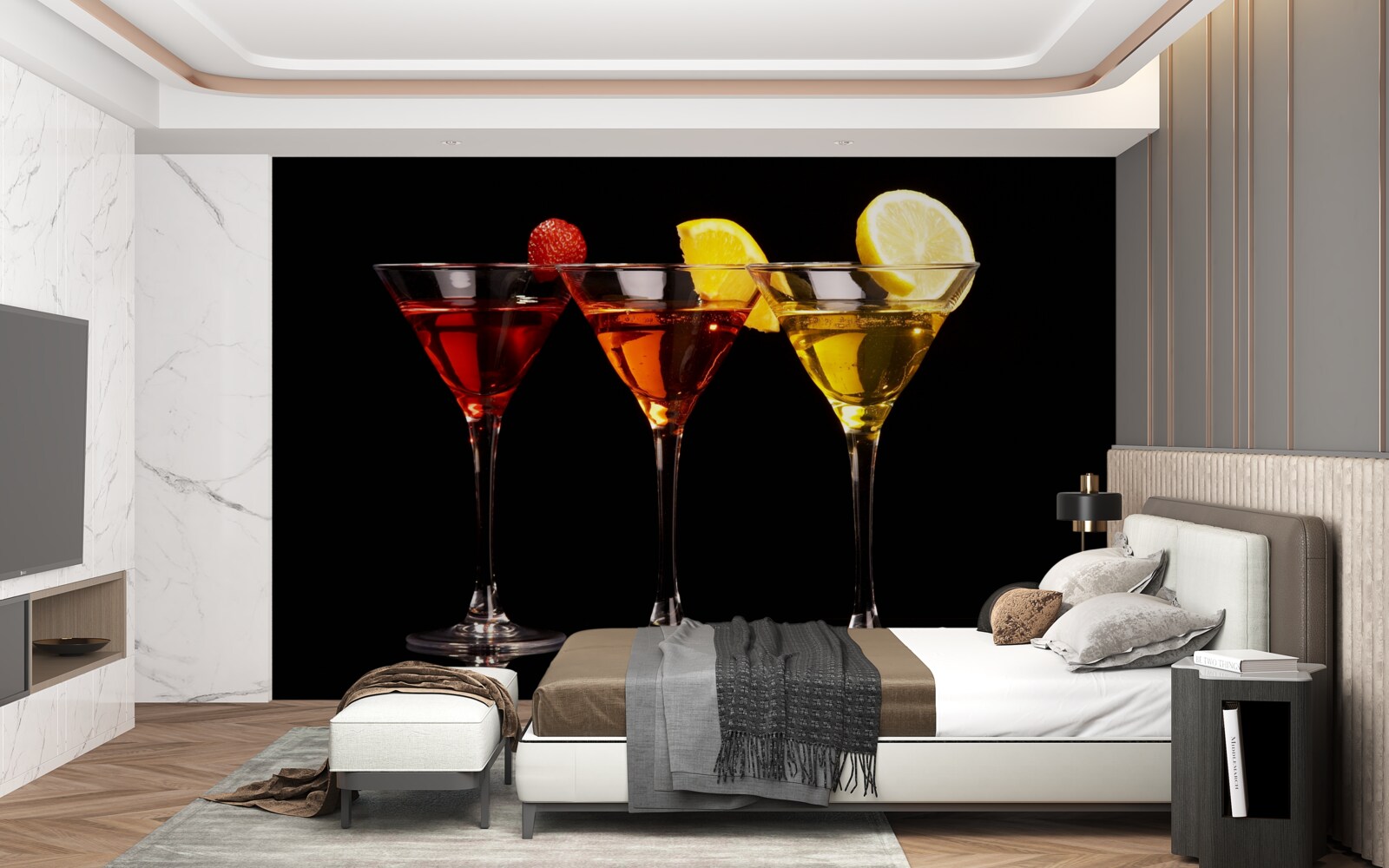 Papier peint l'esthétique du cocktail