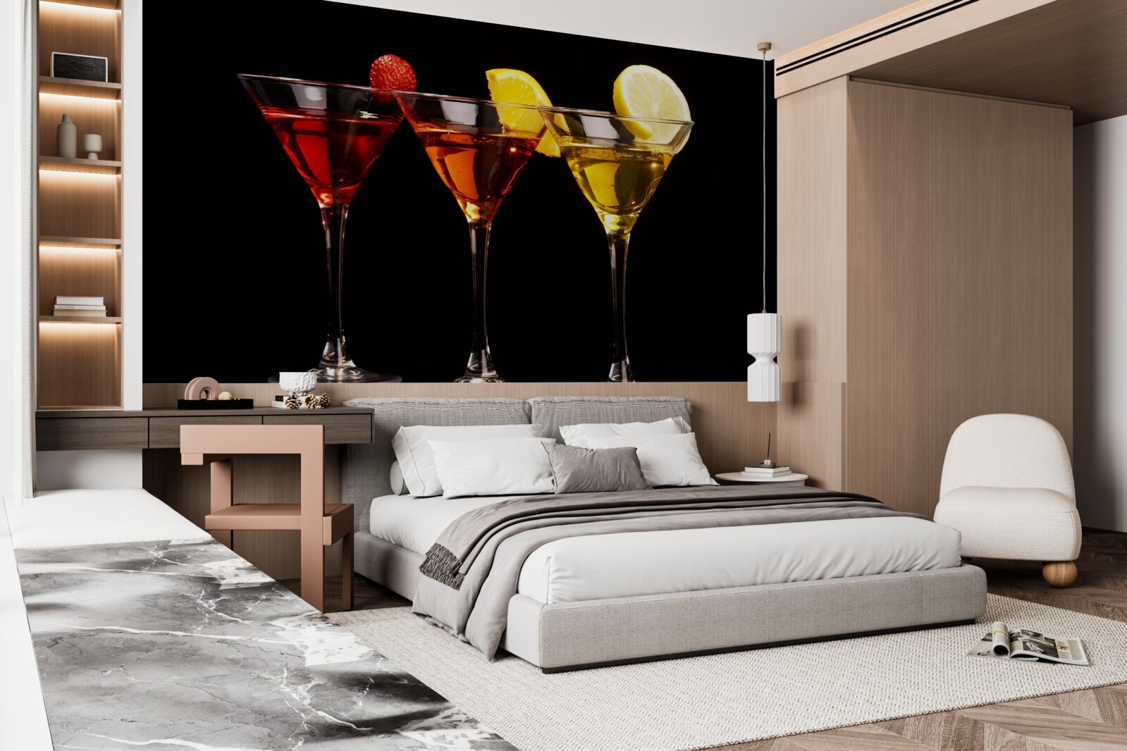 Papier peint l'esthétique du cocktail