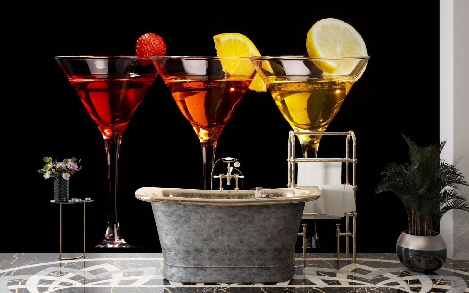 Papier peint l'esthétique du cocktail