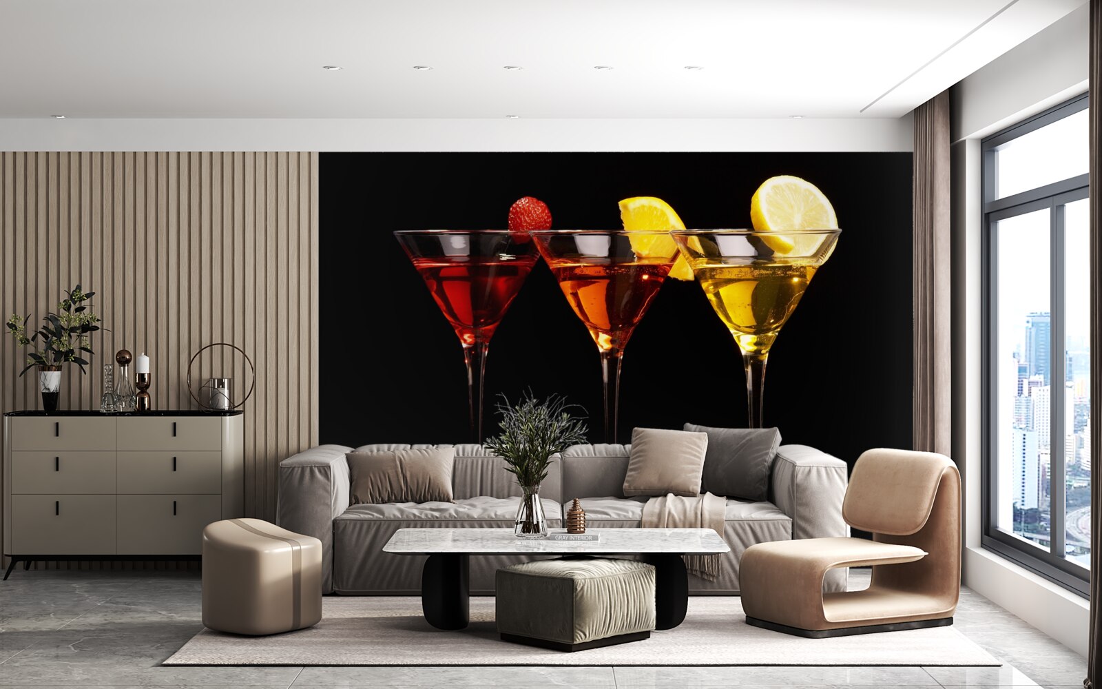 Papier peint l'esthétique du cocktail