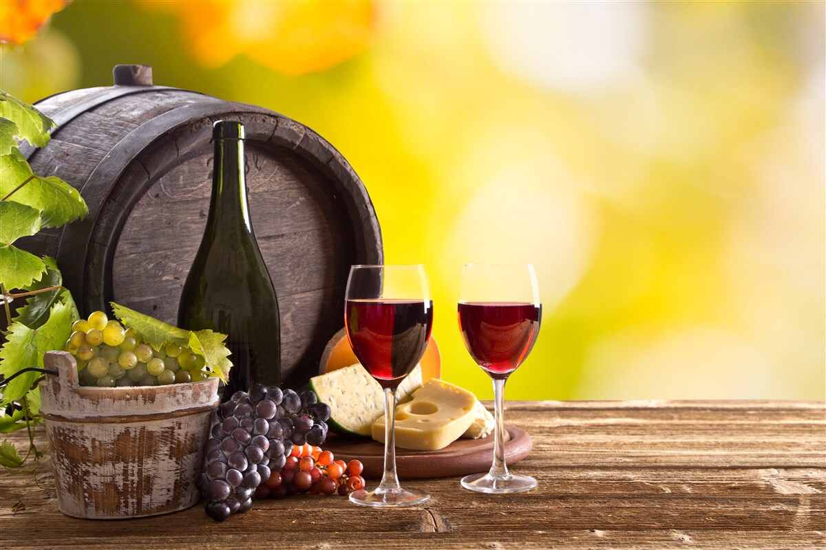 Papier peint tonneau de vin