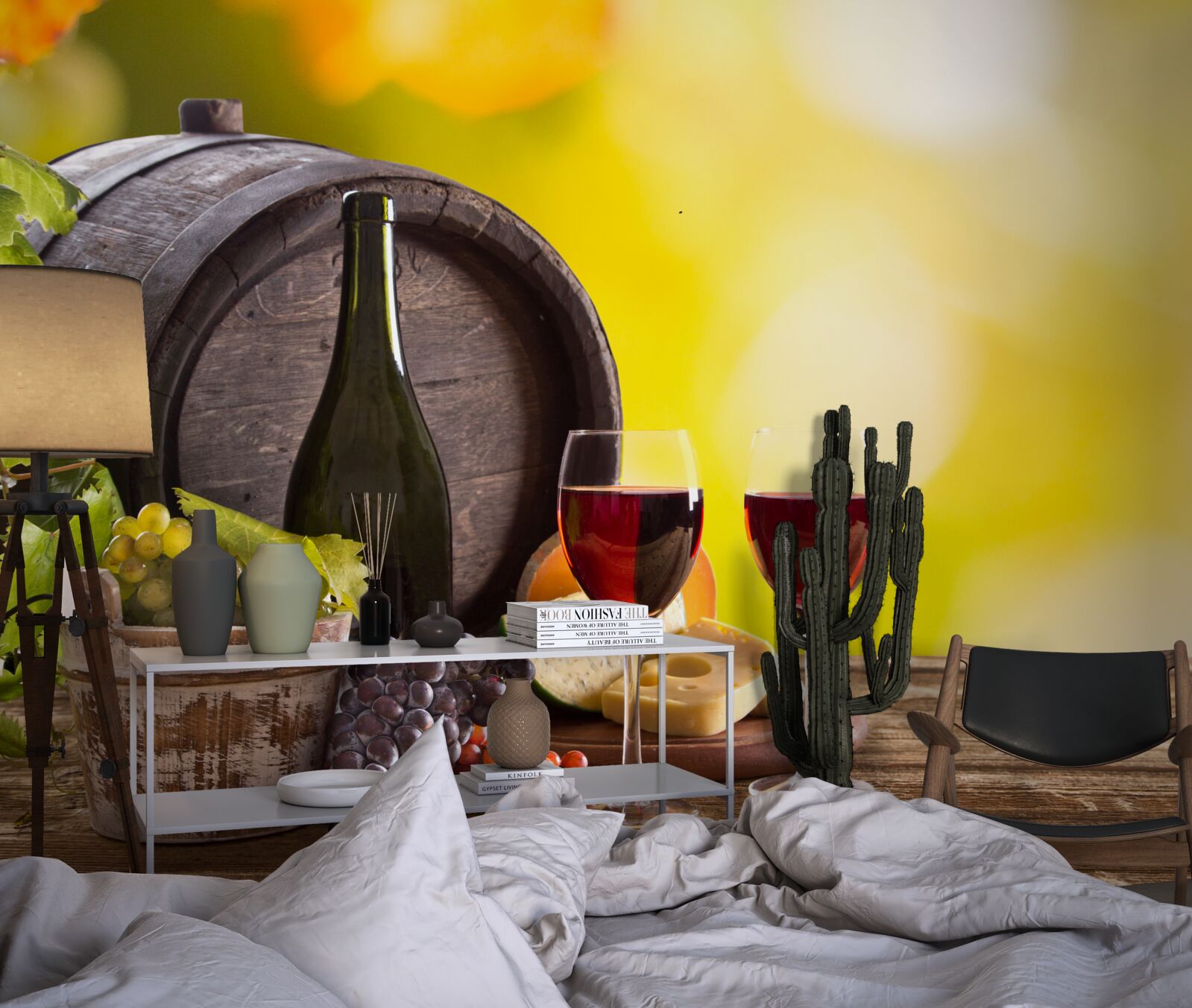 Papier peint tonneau de vin