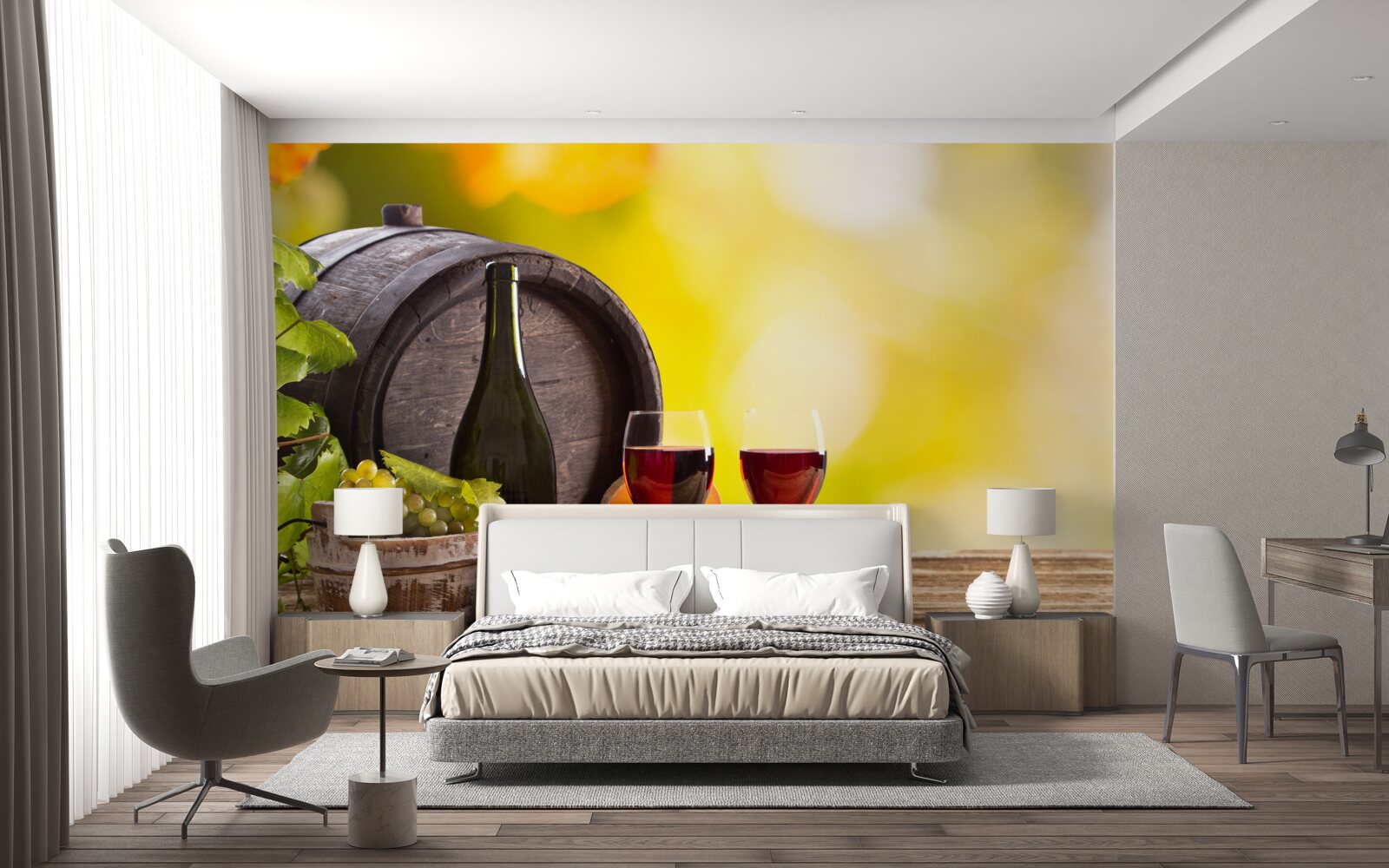 Papier peint tonneau de vin